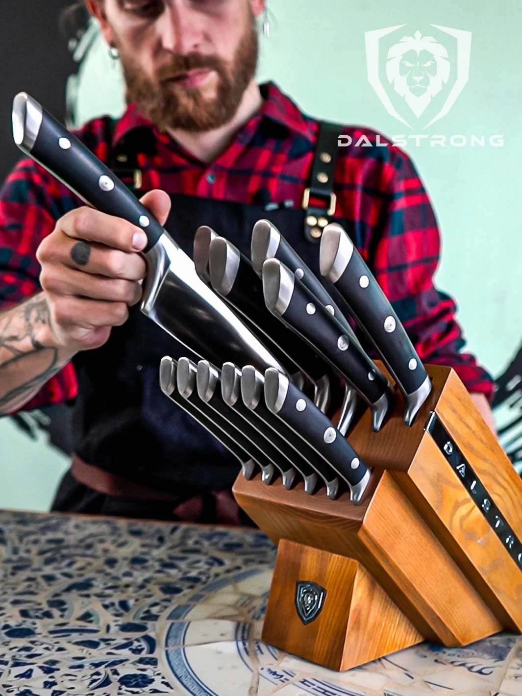12-Piece Block Set | Black Handles | Gladiator Series | NSF Certified | Dalstrong 