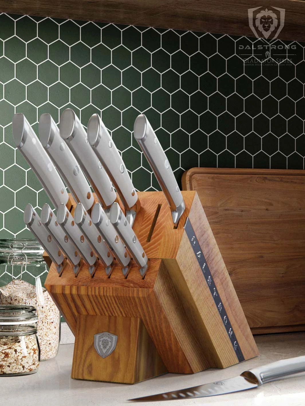 12-Piece Block Set | White Handles | Gladiator Series | NSF Certified | Dalstrong 