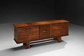 1930s Osvaldo Borsani for ABV Sideboard with Integrated Bar in Chesnut storage cabinet,organizer,furniture storage