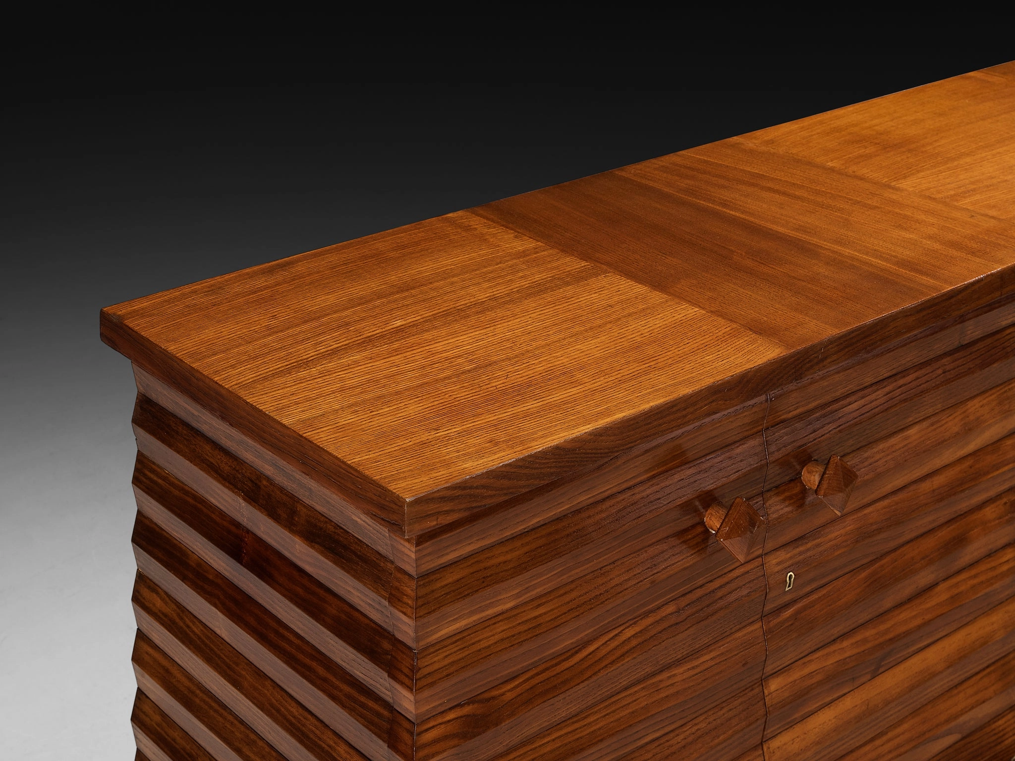 1930s Osvaldo Borsani for ABV Sideboard with Integrated Bar in Chesnut