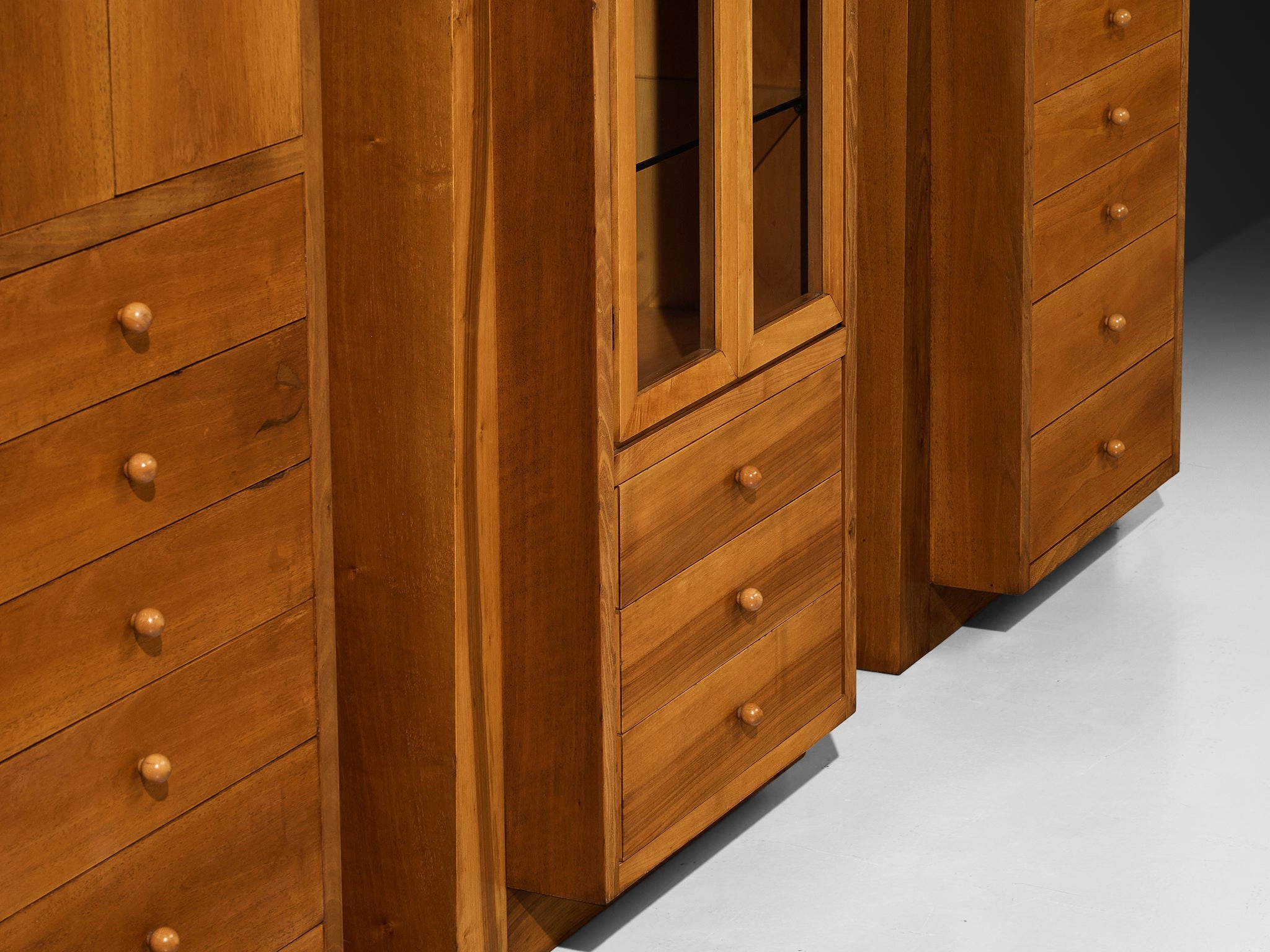 1970s Italian Tall Cabinets in Walnut