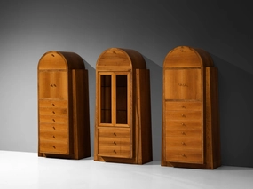 1970s Italian Tall Cabinets in Walnut storage cabinet,organizer,furniture storage