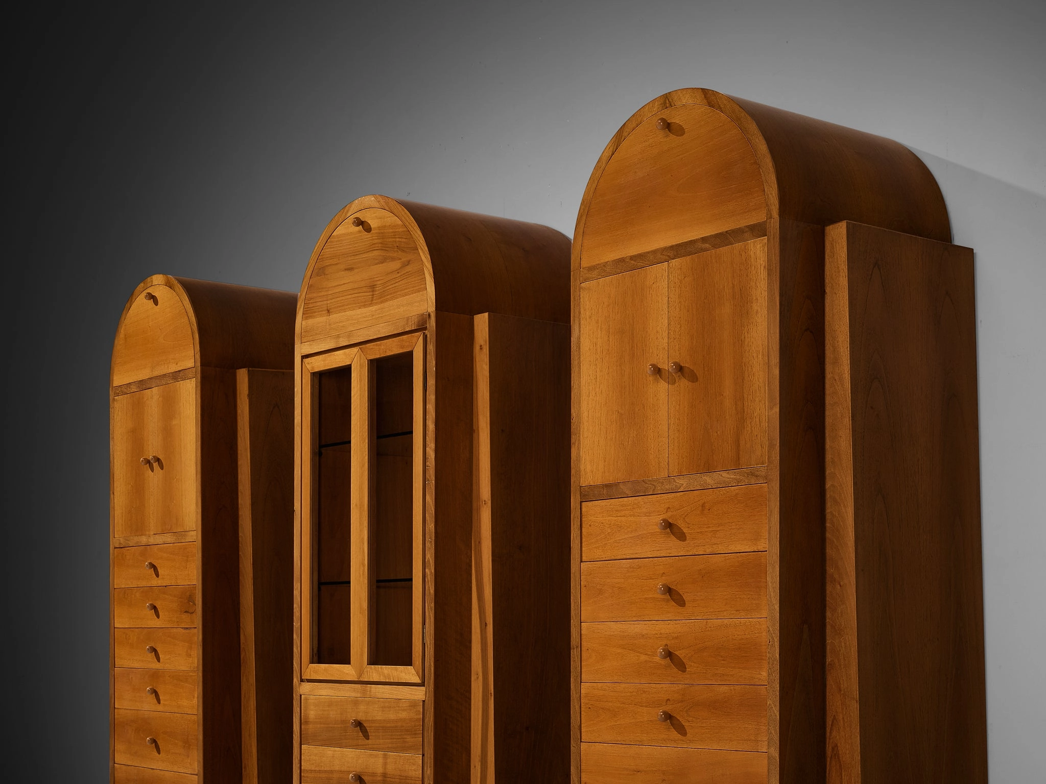 1970s Italian Tall Cabinets in Walnut