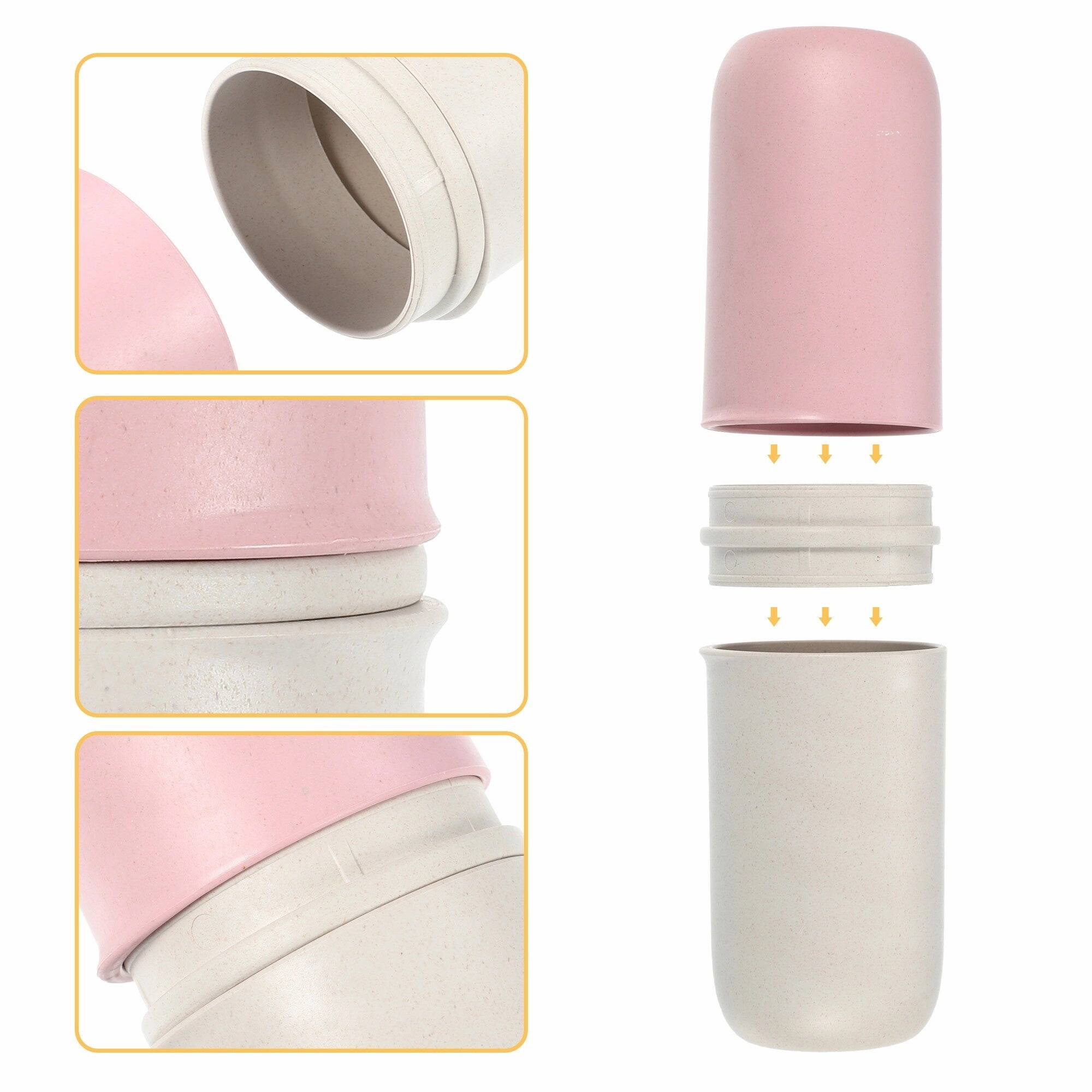 1 Pcs Toothbrush Holders Cases Bamboo Fiber 7.87"x2.48"x2.36"