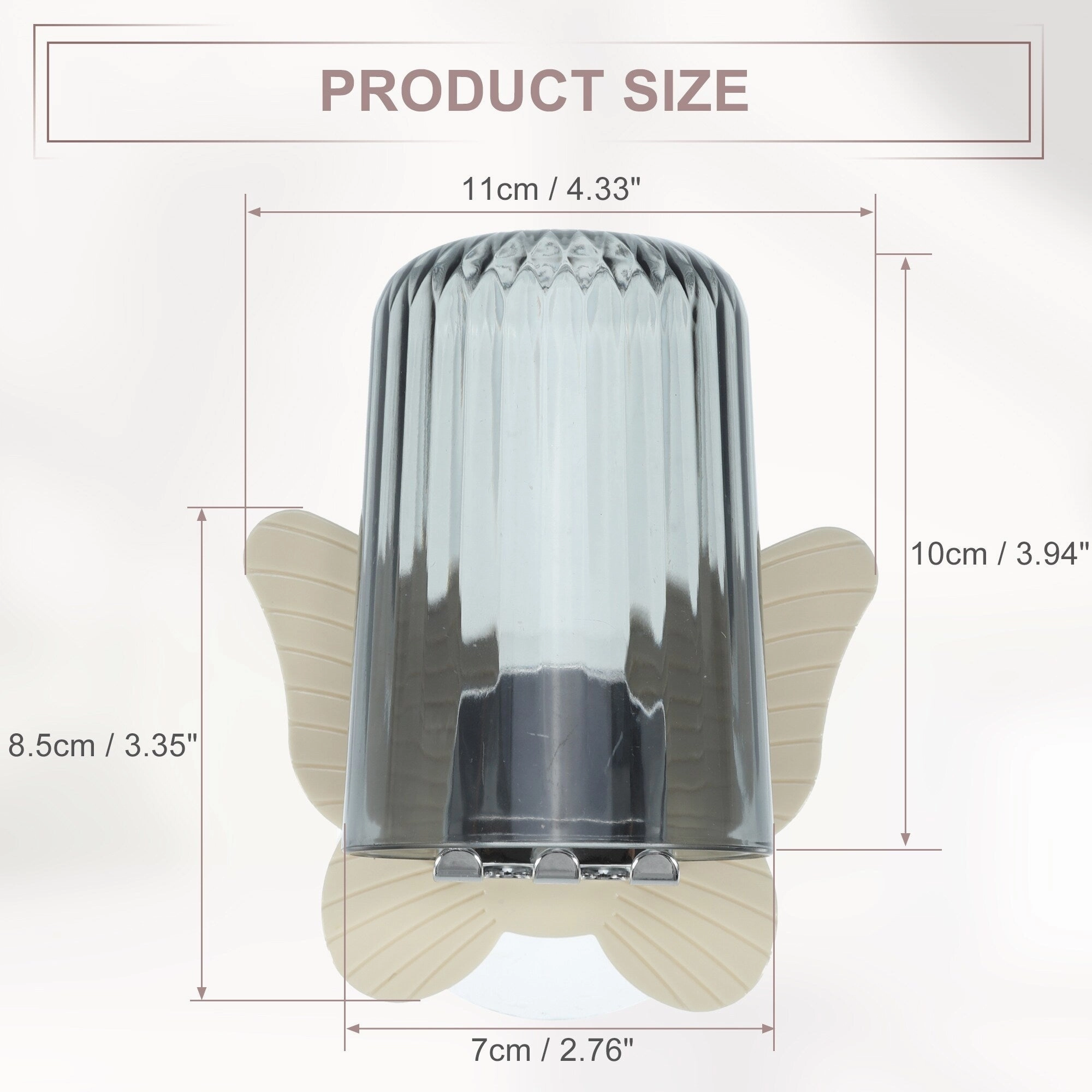1 Set Wall Mounted Toothbrush Holder, Cute Hanging Toothbrush Holder with Cup, Beige, 4.33"x3.35" - Beige