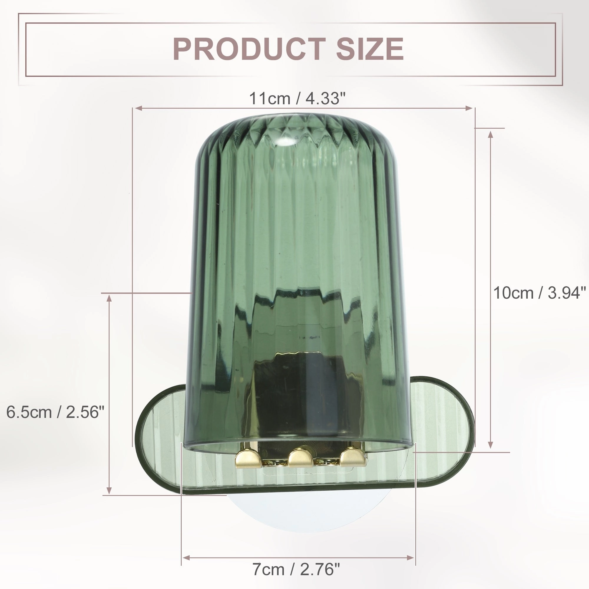 1 Set Wall Mounted Toothbrush Holder, Hanging Toothbrush Holder with Cup, 4.33"x2.56"