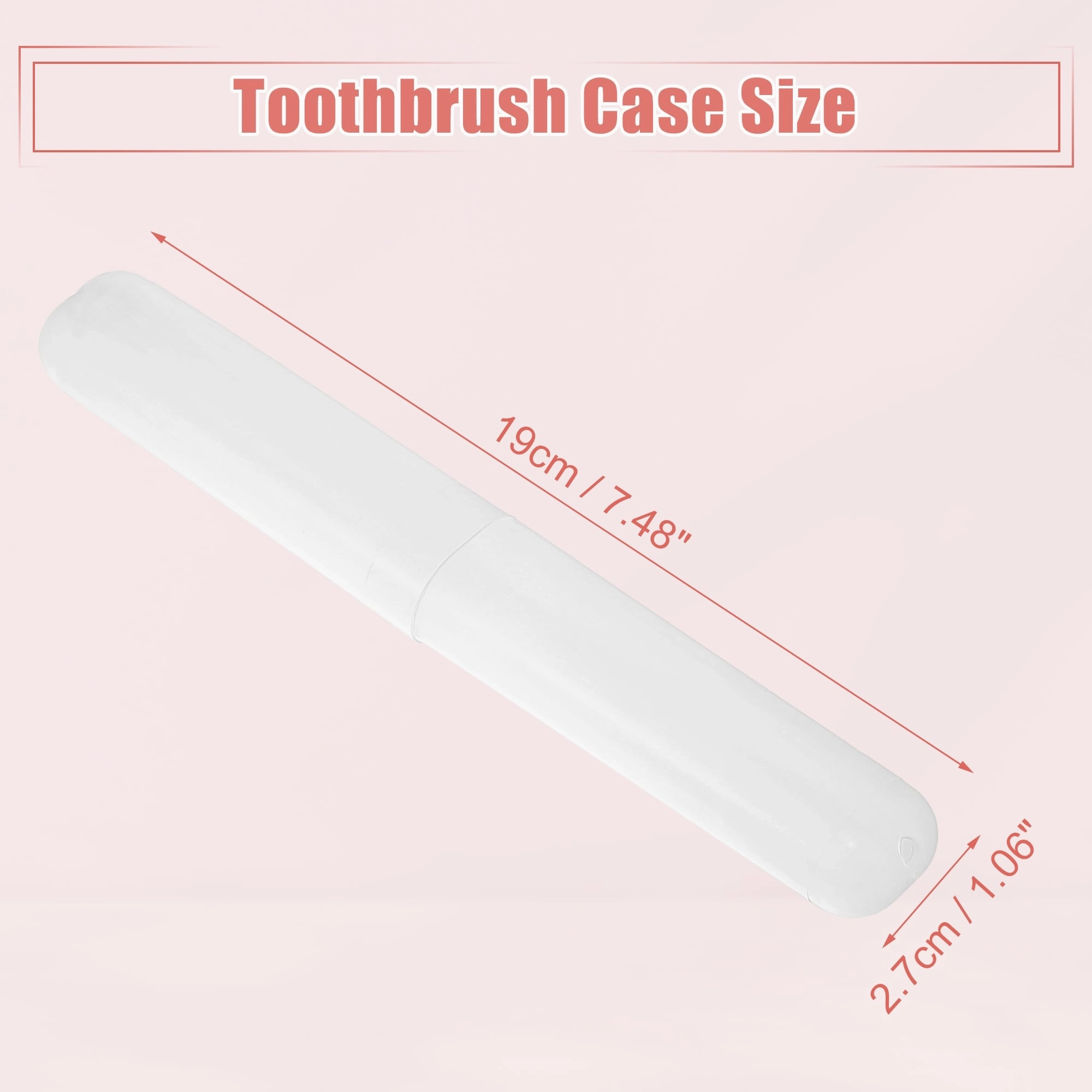 2 Pcs, Toothbrush Travel Case, Plastic, Lightweight Traveling Toothbrush Holders Case, 7.48"x1.06"