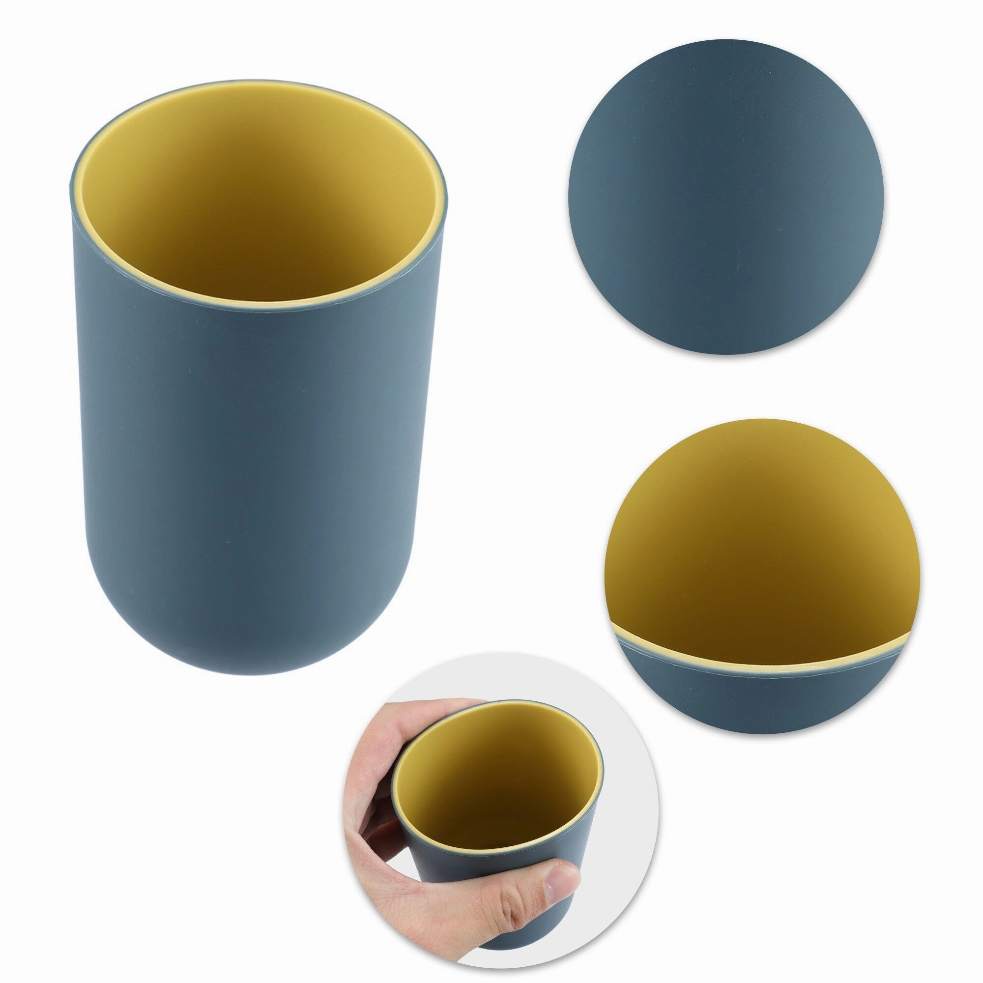 2Pcs Toothbrush Cup Bathroom Toothbrush Cup 4.33"x2.76" 350ml