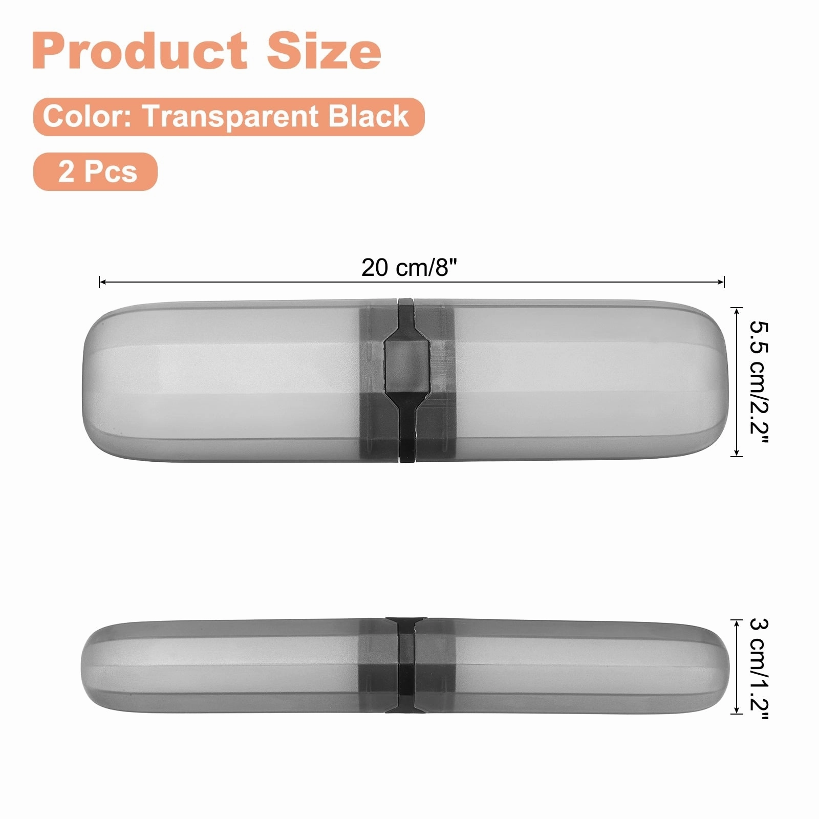 2pcs Travel Toothbrush Case Transparent Portable Toothbrush Holder