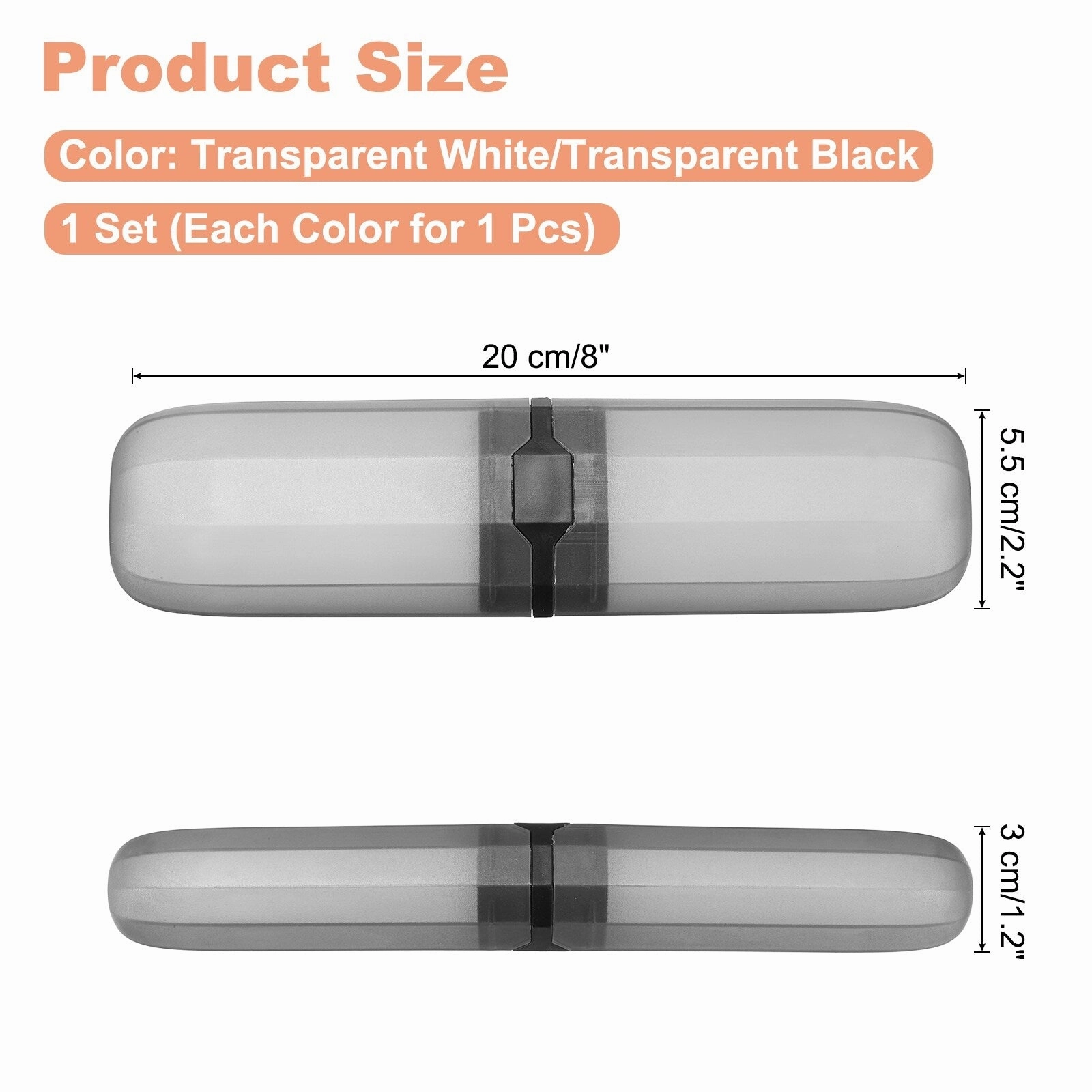 2pcs Travel Toothbrush Case Transparent Portable Toothbrush Holder
