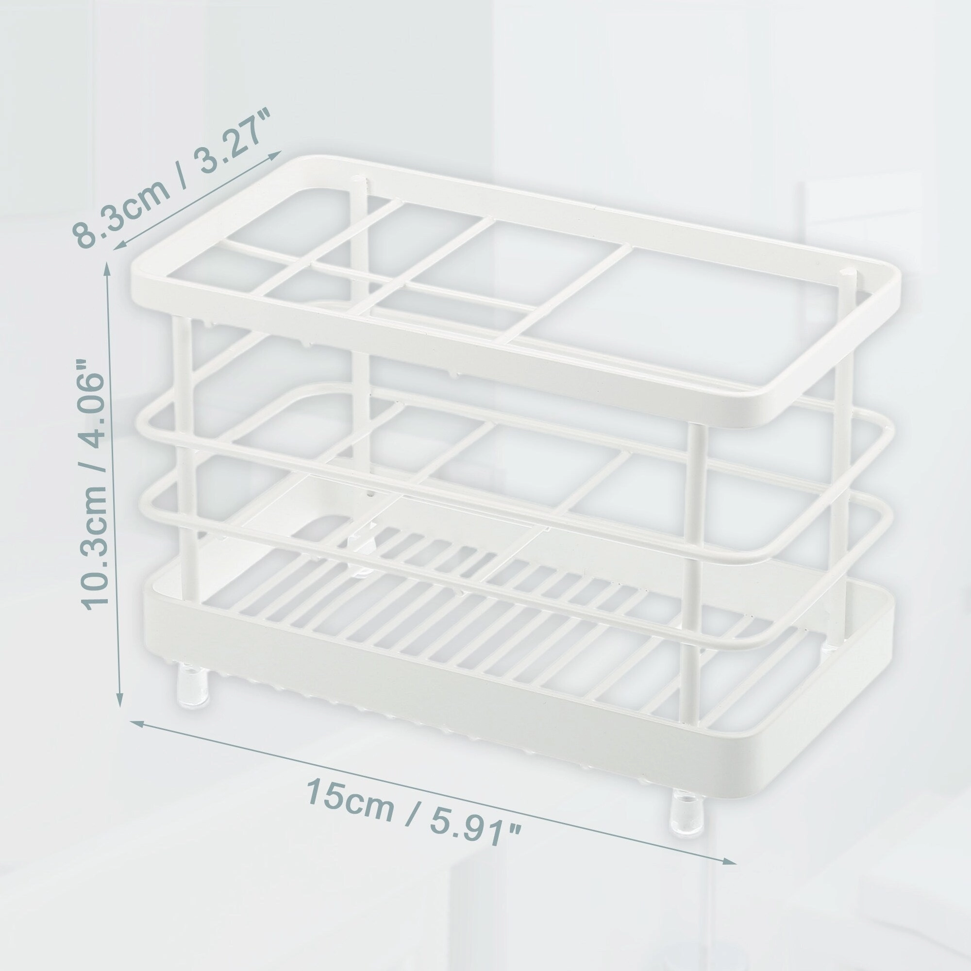 304 Stainless Steel Toothbrush Holder, Toothpaste Holder Stand, Bathroom Kitchen Accessories Organizer - White