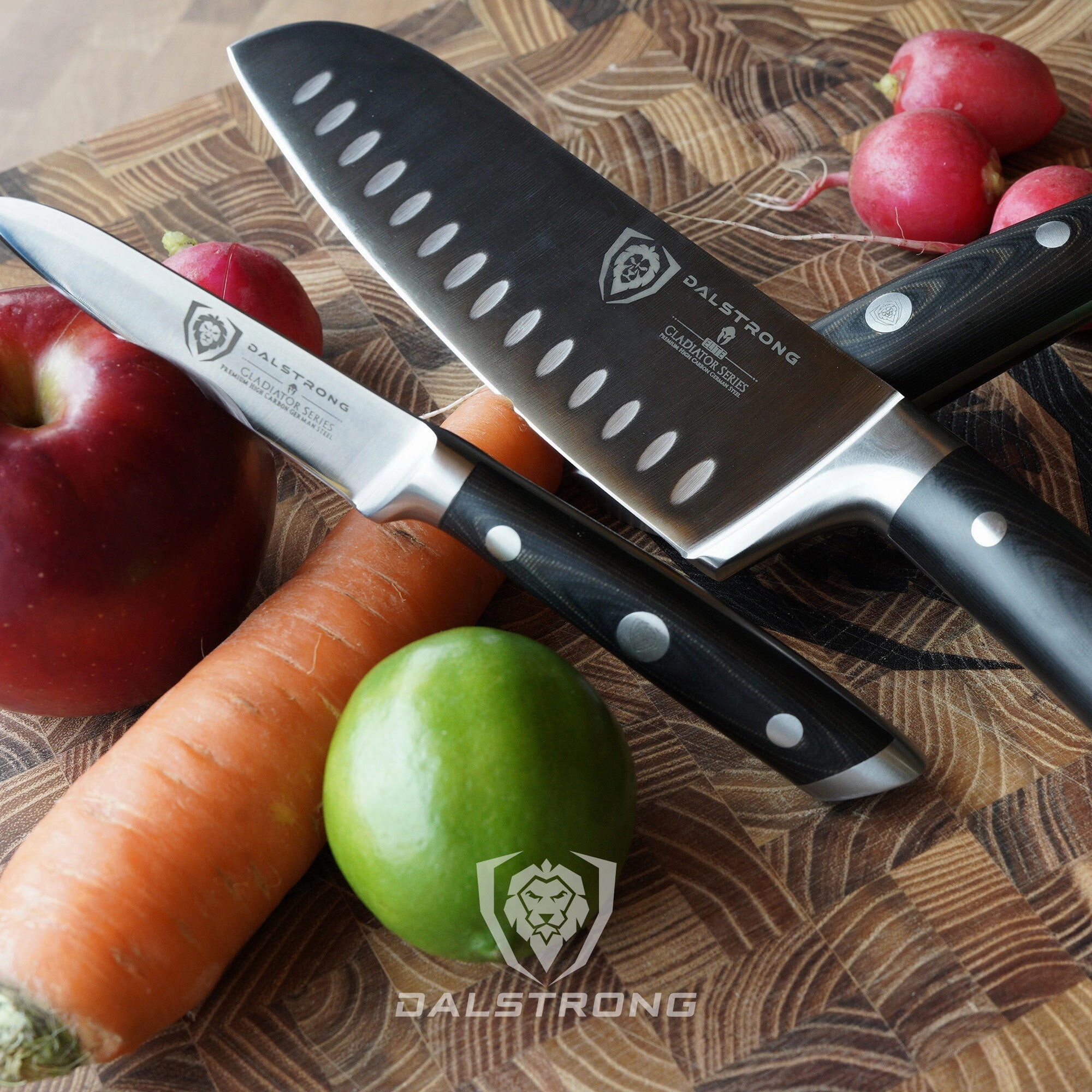 3-Piece Knife Set | Chef - Santoku - Paring | Gladiator Series Elite | NSF Certified | Dalstrong 