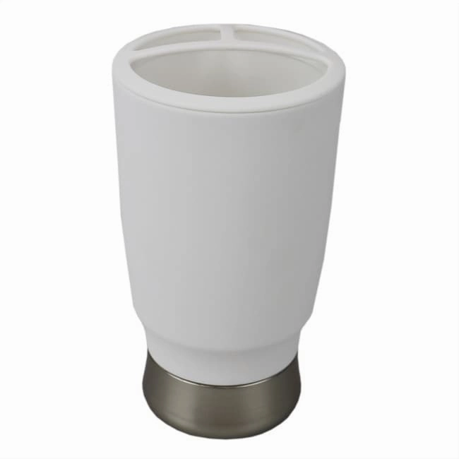 3 Section Rubberized Plastic Tooth Brush Holder, White toothbrush holder,bathroom cup,bathroom organizer