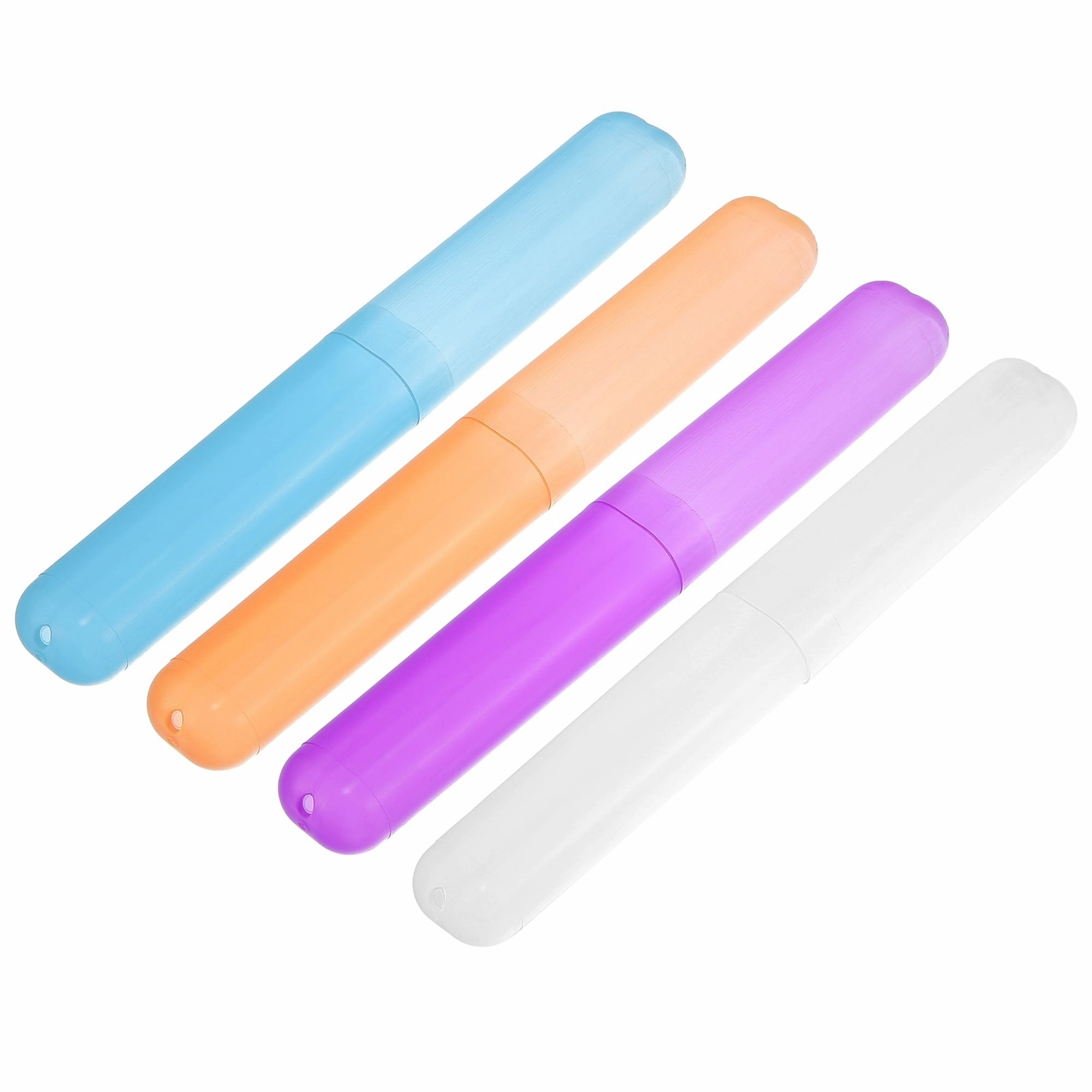 4 Pcs, Toothbrush Travel Case, Plastic, Lightweight Traveling Toothbrush Holders Case, 7.48"x1.06" toothbrush holder,bathroom cup,bathroom organizer