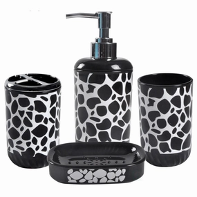 4 Piece Bathroom Accessory Set - Includes Soap Dispenser, Toothbrush Holder, Tumbler, and Soap Dish toothbrush holder,bathroom cup,bathroom organizer