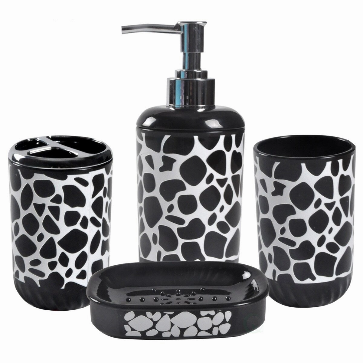 4 Piece Bathroom Accessory Set - Includes Soap Dispenser, Toothbrush Holder, Tumbler, and Soap Dish toothbrush holder,bathroom cup,bathroom organizer