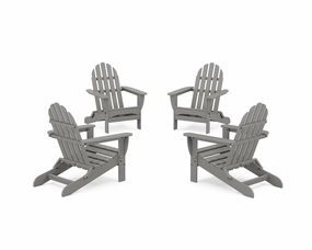 4-Piece Classic Folding Adirondack Conversation Set chairs,dining chairs,home seating