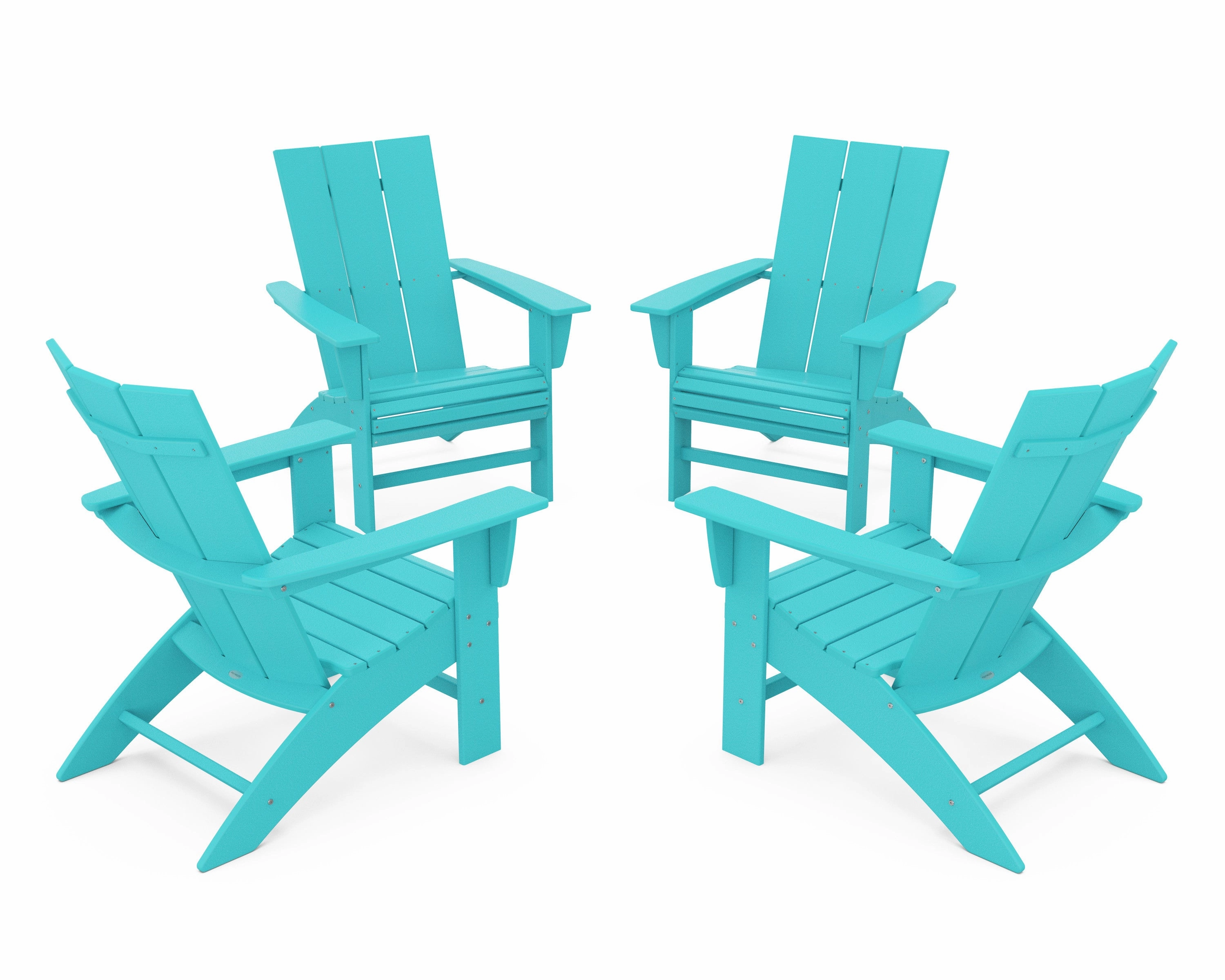 4-Piece Modern Curveback Adirondack Conversation Set