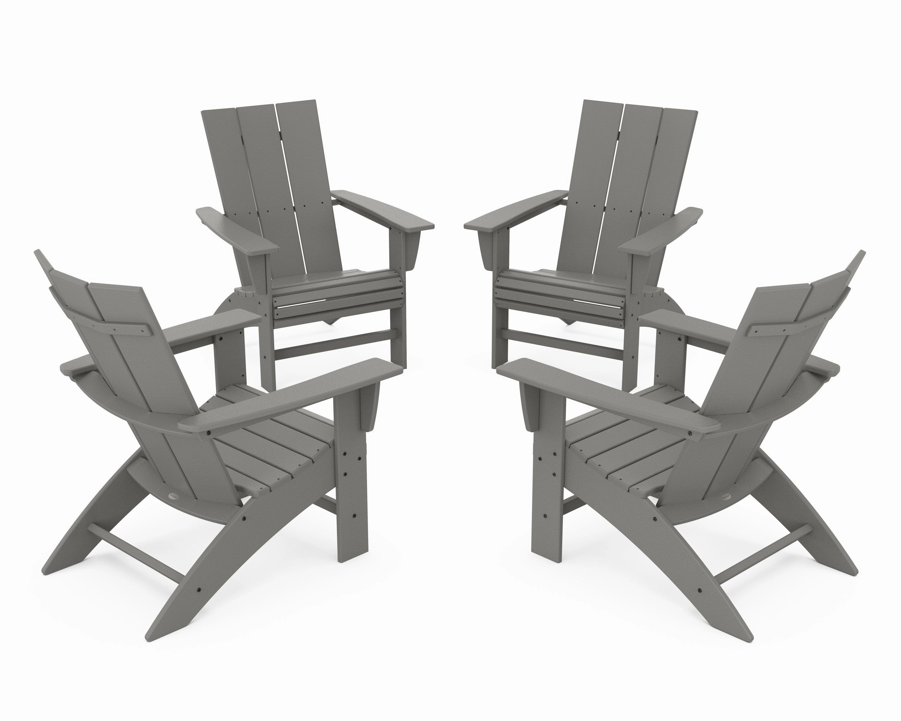 4-Piece Modern Curveback Adirondack Conversation Set chairs,dining chairs,home seating