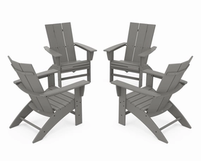 4-Piece Modern Curveback Adirondack Conversation Set chairs,dining chairs,home seating
