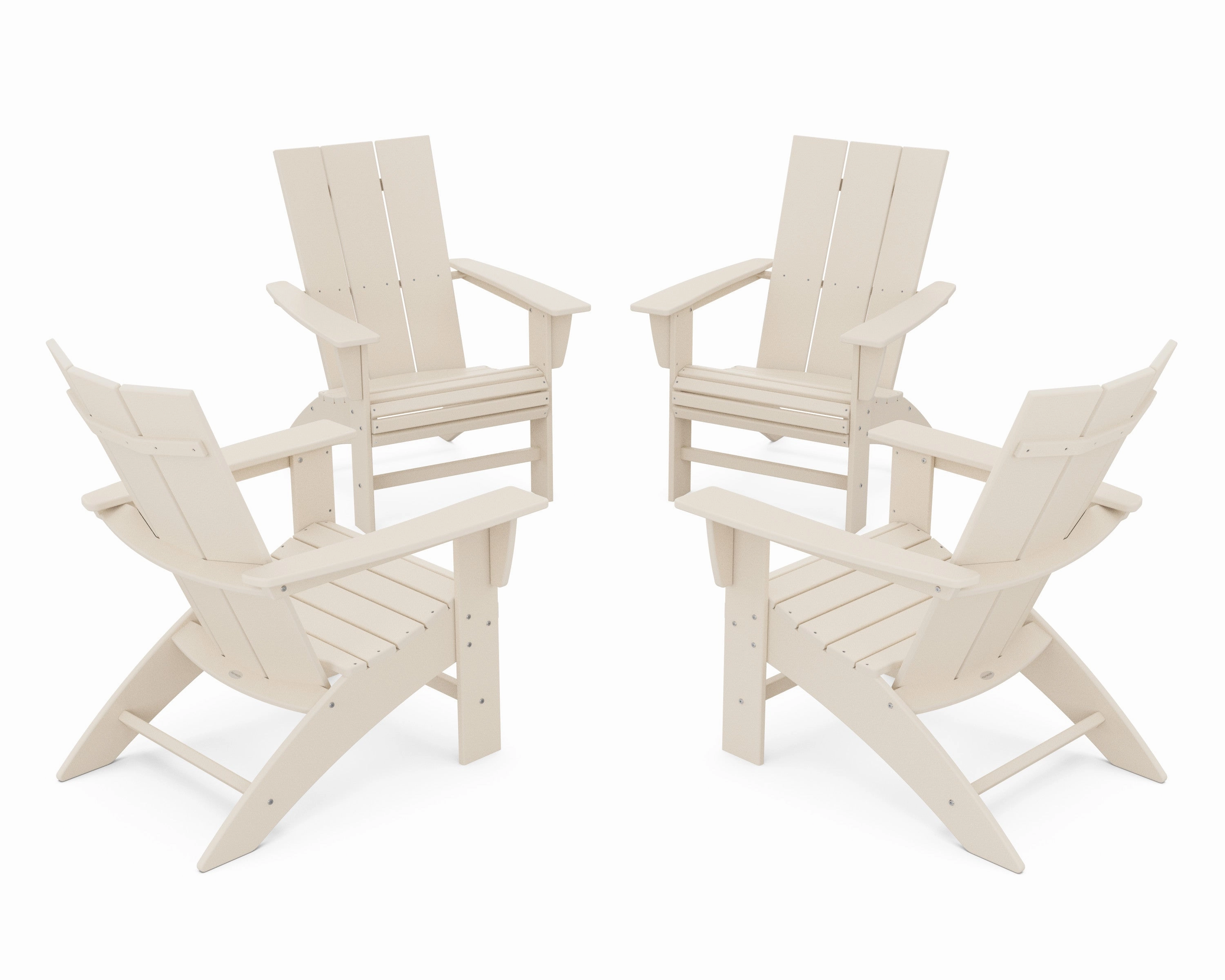 4-Piece Modern Curveback Adirondack Conversation Set