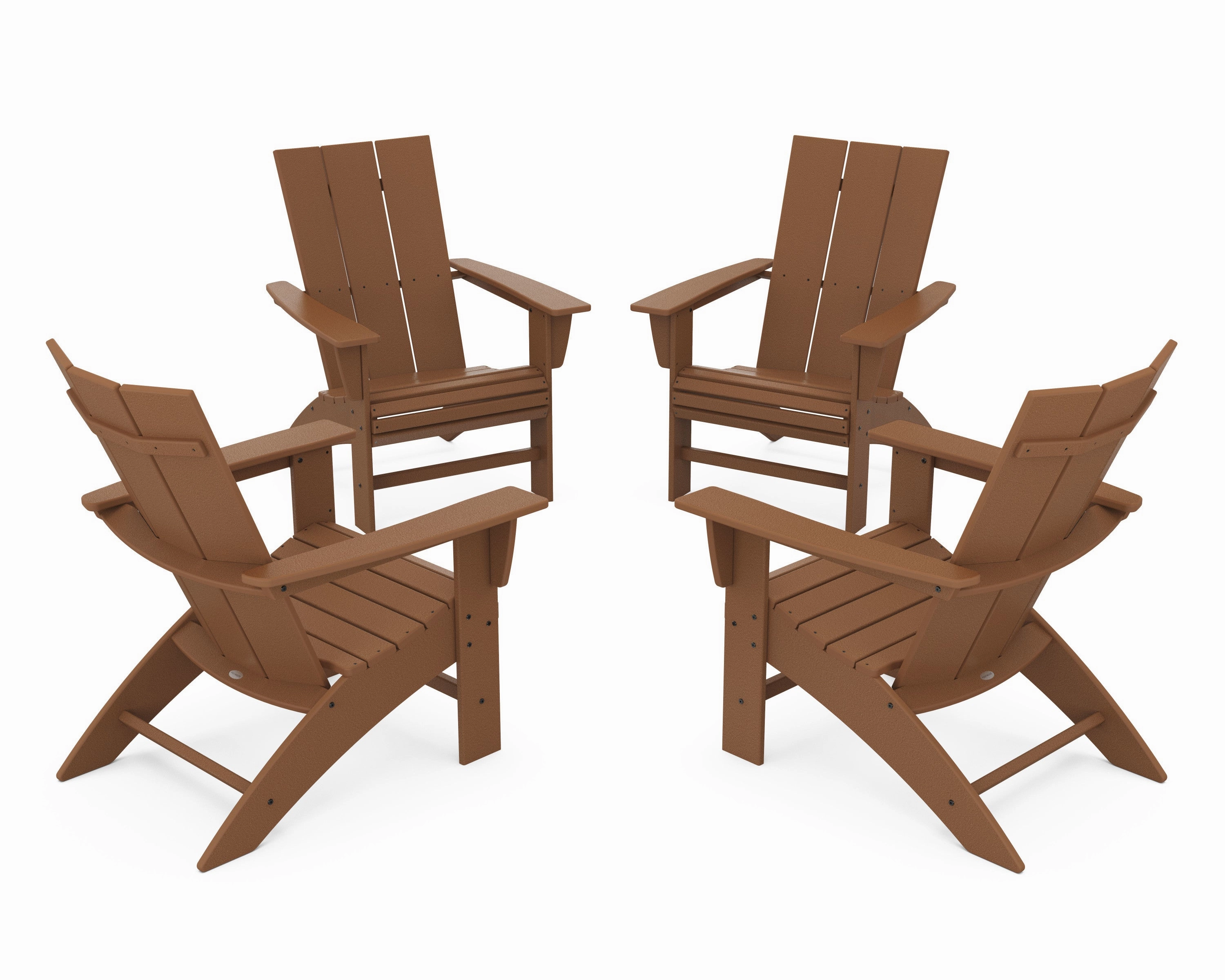 4-Piece Modern Curveback Adirondack Conversation Set