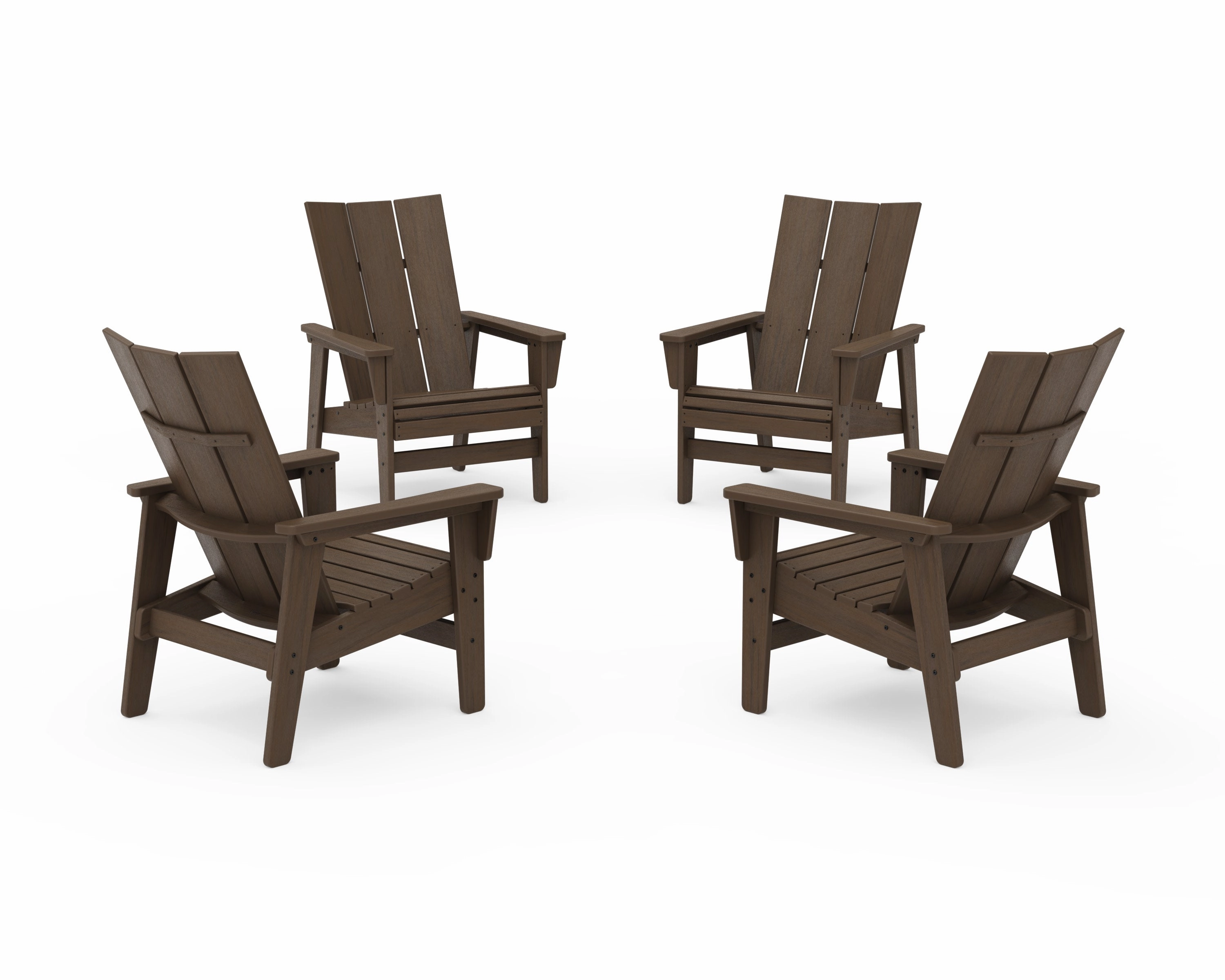 4-Piece Modern Grand Upright Adirondack Chair Conversation Set