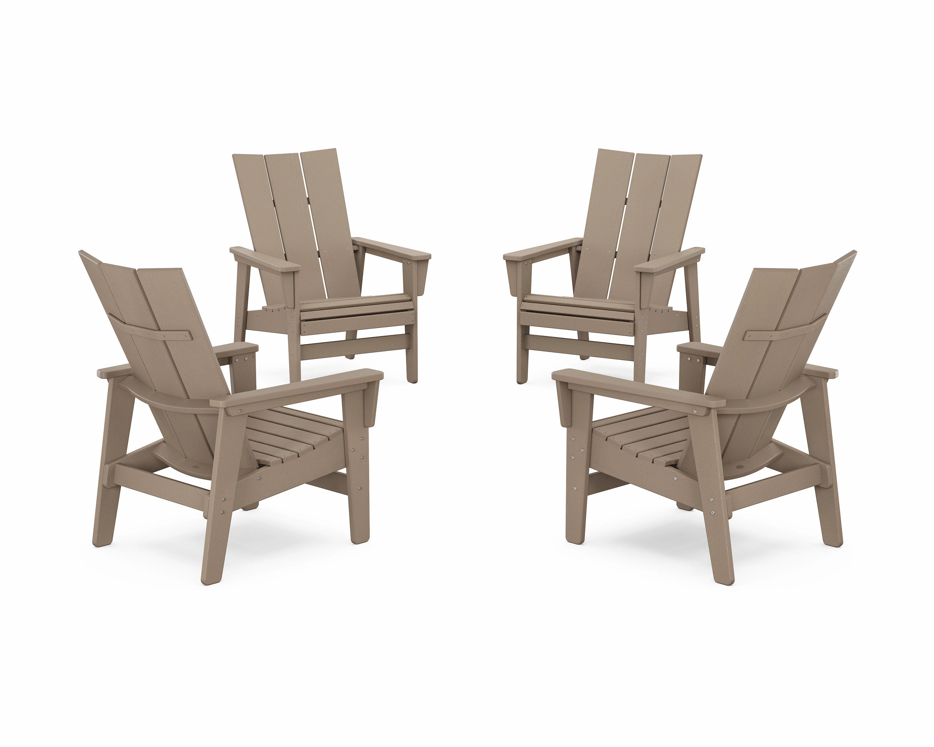 4-Piece Modern Grand Upright Adirondack Chair Conversation Set