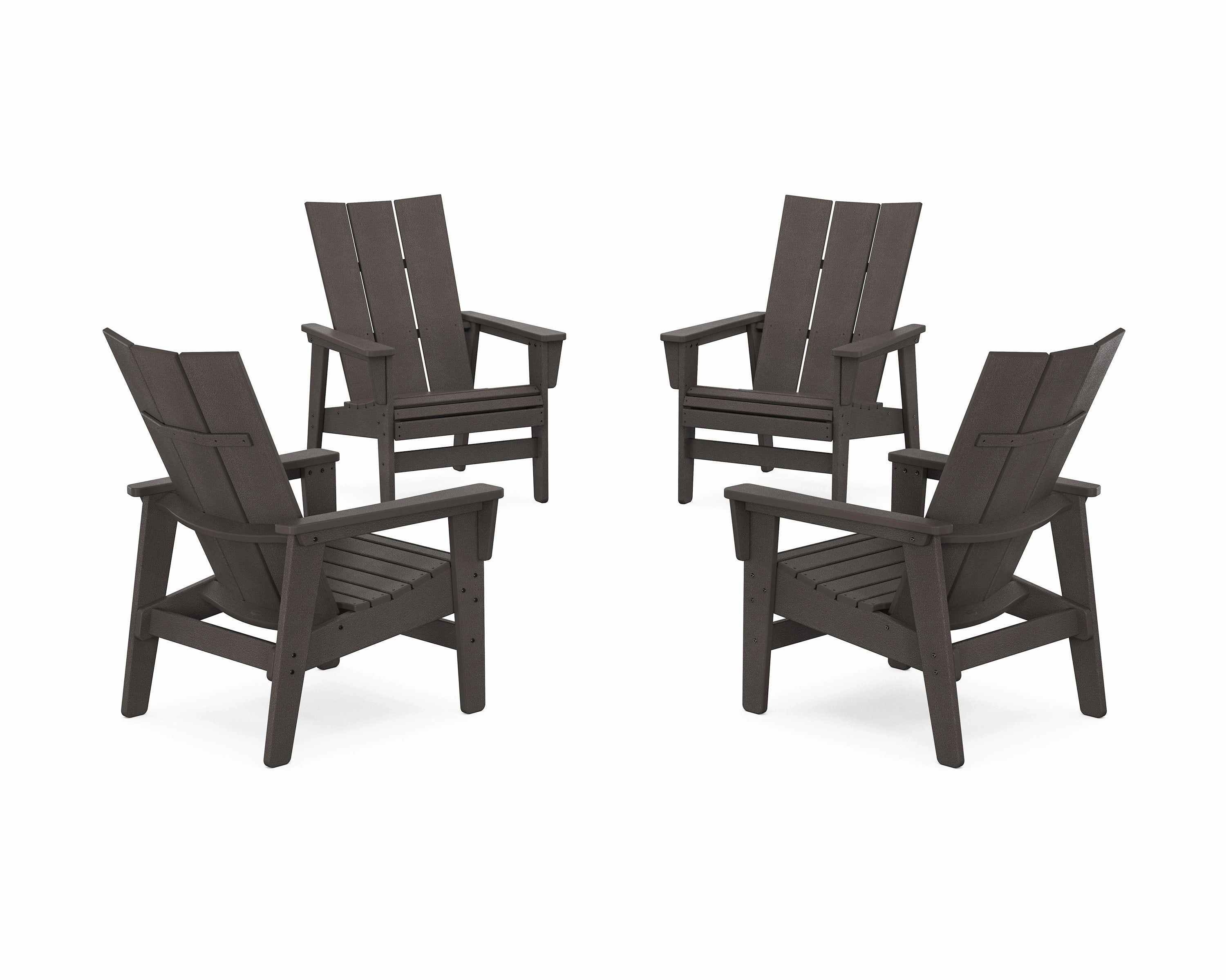 4-Piece Modern Grand Upright Adirondack Chair Conversation Set