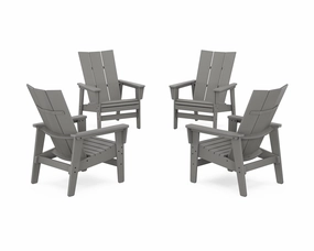 4-Piece Modern Grand Upright Adirondack Chair Conversation Set chairs,dining chairs,home seating