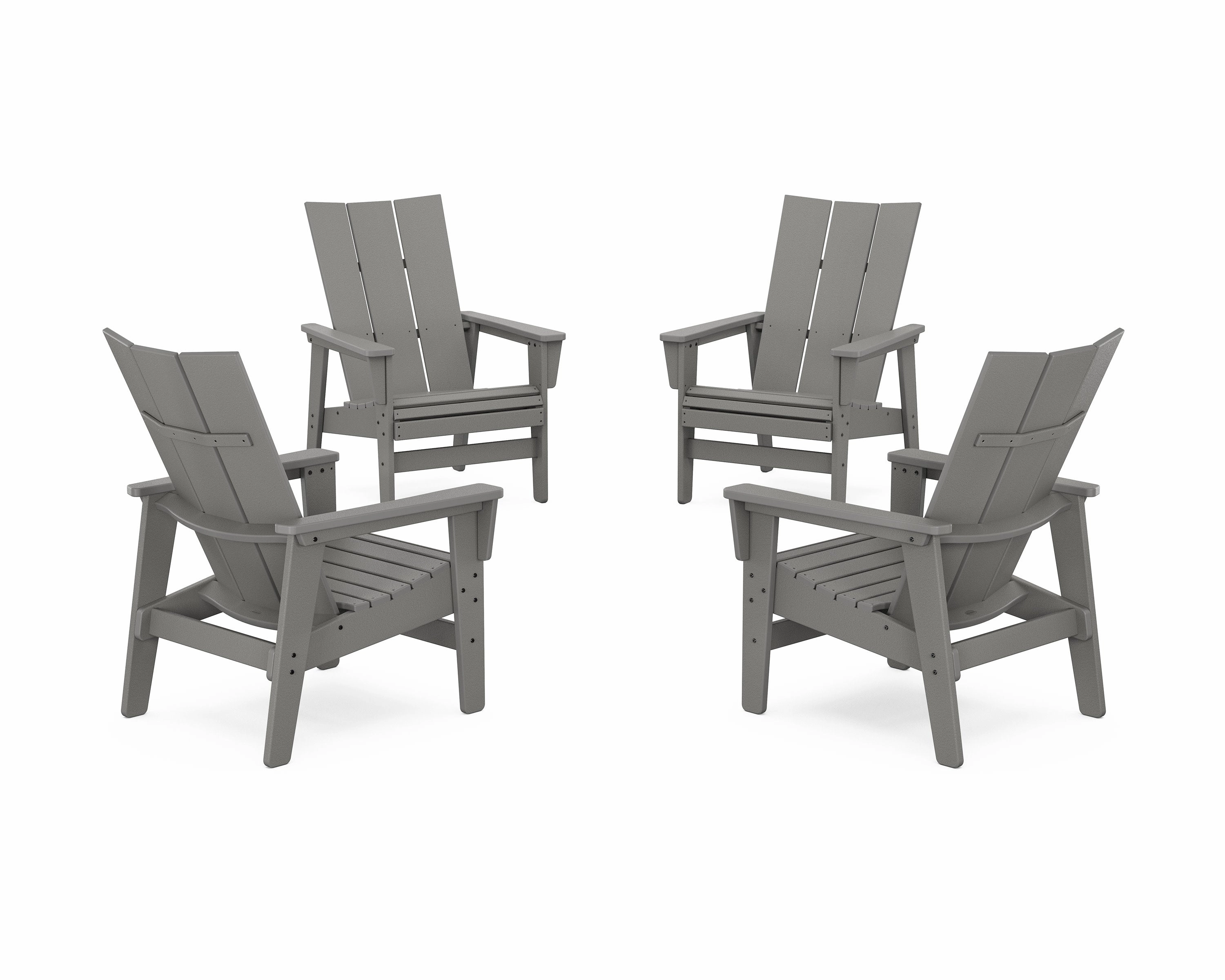 4-Piece Modern Grand Upright Adirondack Chair Conversation Set chairs,dining chairs,home seating