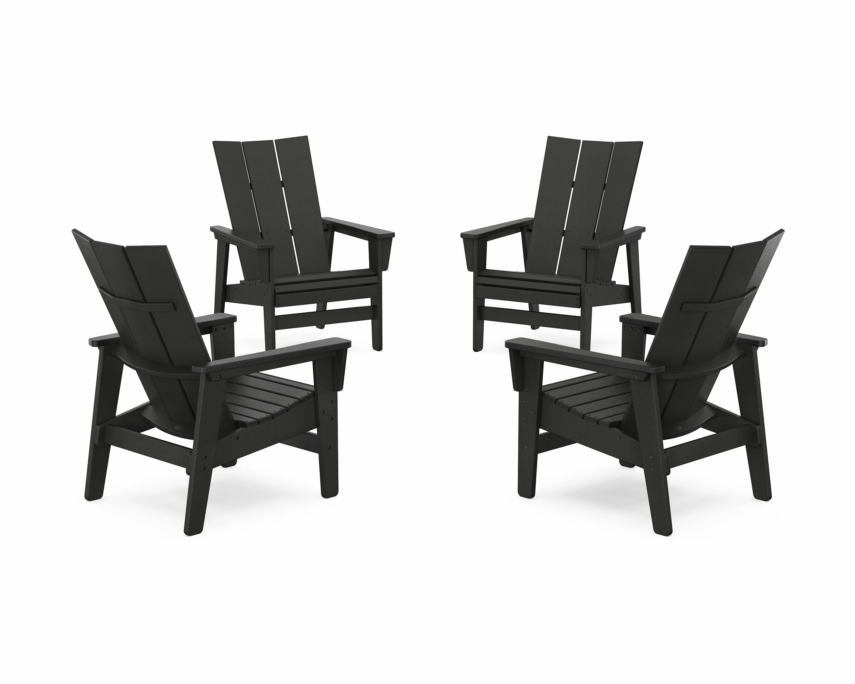 4-Piece Modern Grand Upright Adirondack Chair Conversation Set