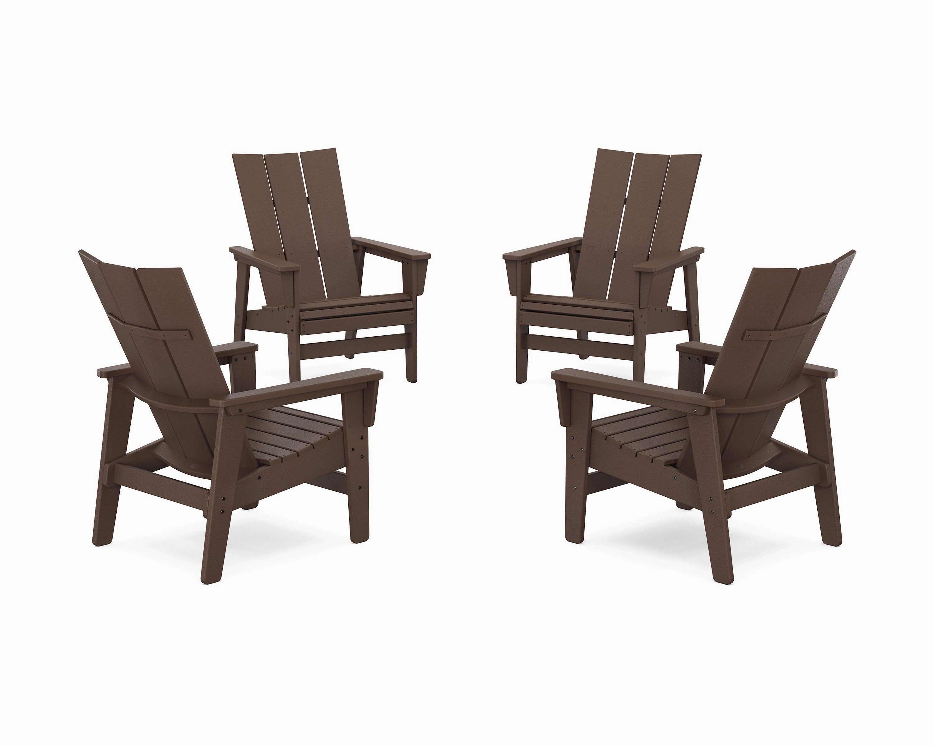 4-Piece Modern Grand Upright Adirondack Chair Conversation Set