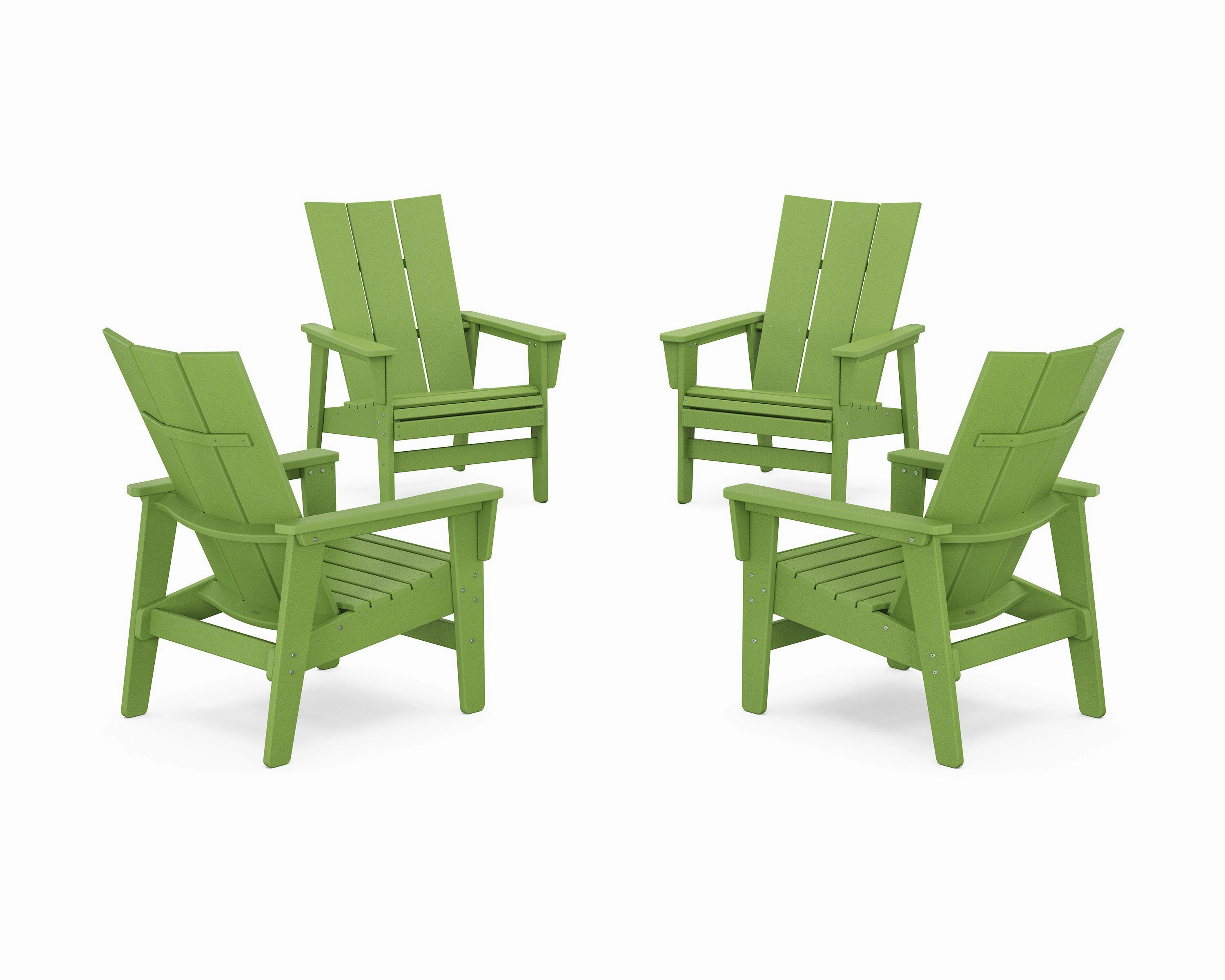 4-Piece Modern Grand Upright Adirondack Chair Conversation Set
