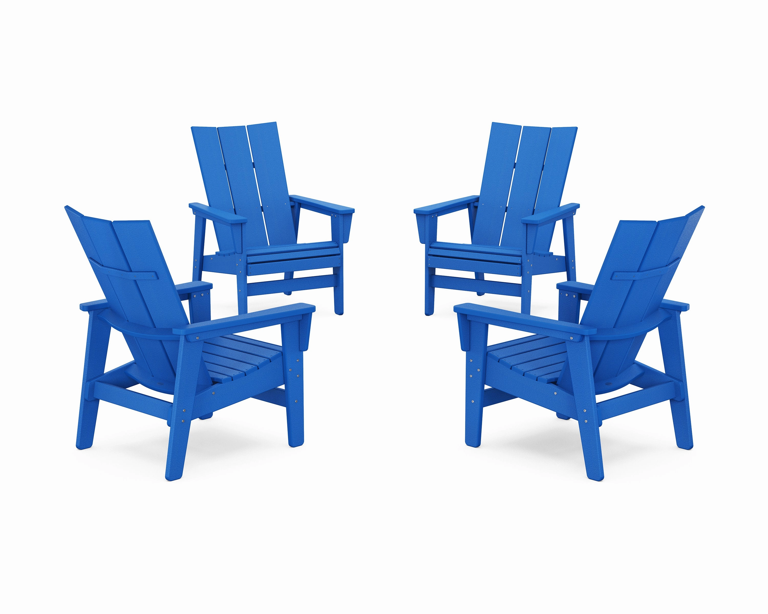 4-Piece Modern Grand Upright Adirondack Chair Conversation Set