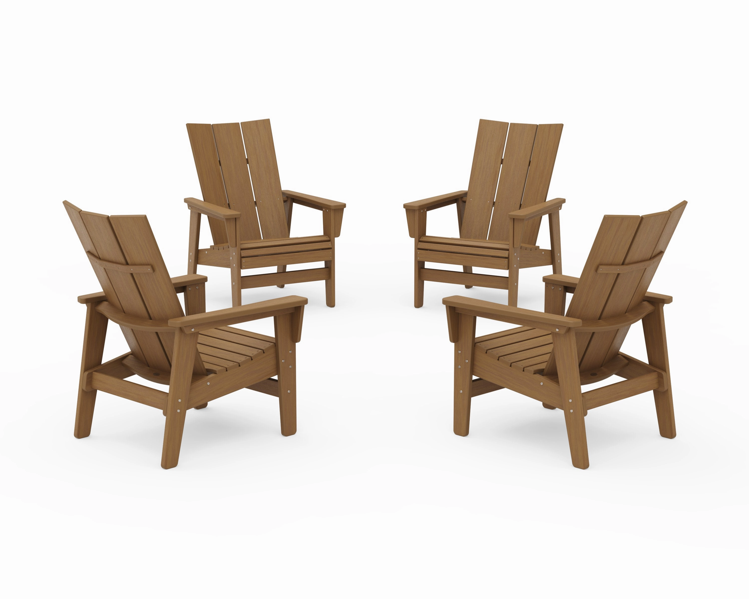 4-Piece Modern Grand Upright Adirondack Chair Conversation Set