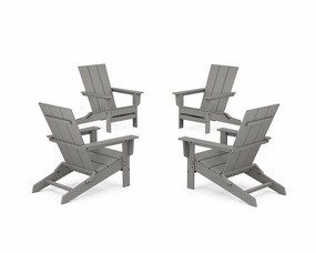 4-Piece Modern Studio Folding Adirondack Chair Conversation Set chairs,dining chairs,home seating
