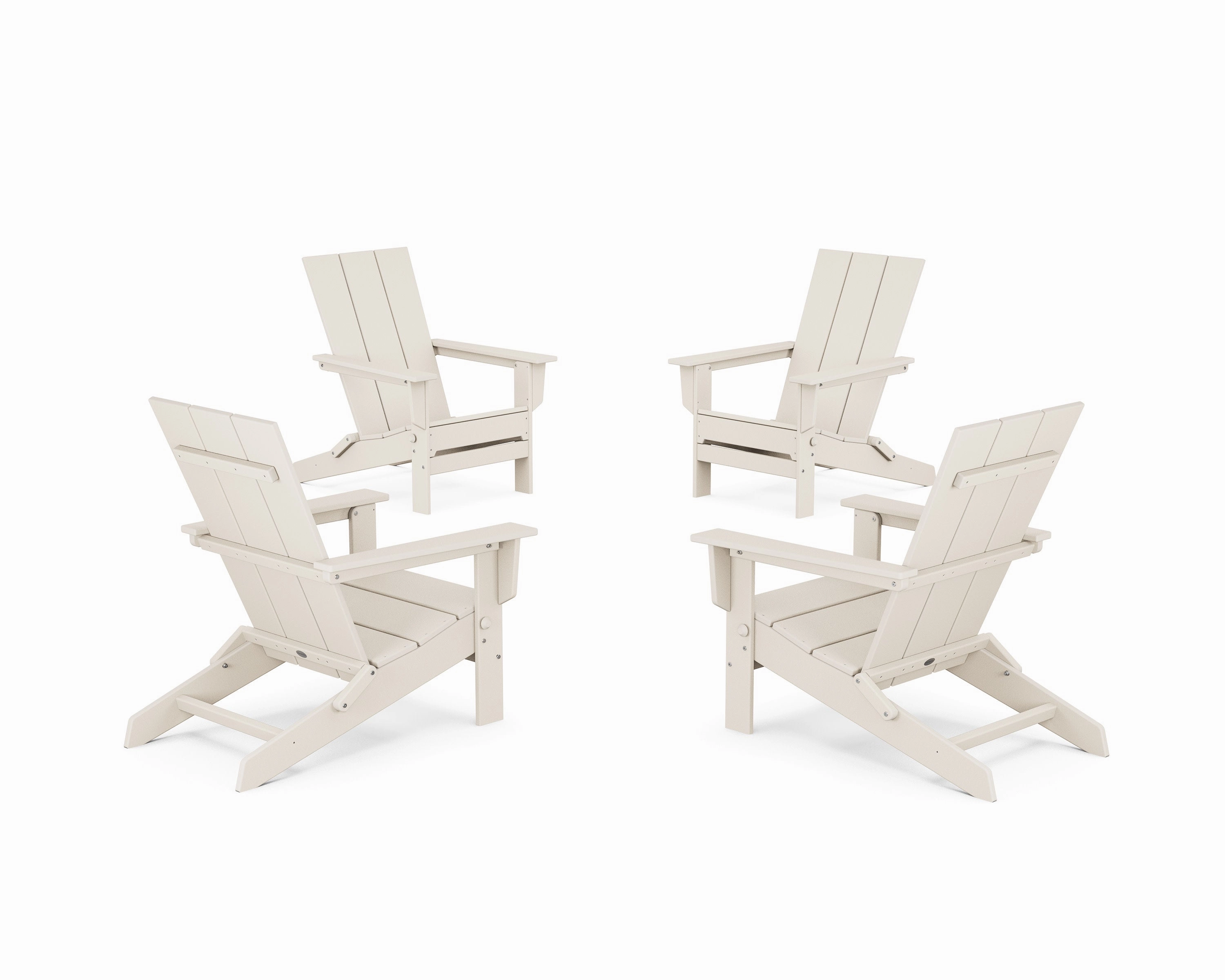 4-Piece Modern Studio Folding Adirondack Chair Conversation Set