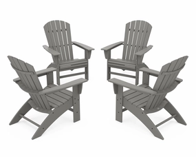 4-Piece Nautical Curveback Adirondack Chair Conversation Set chairs,dining chairs,home seating