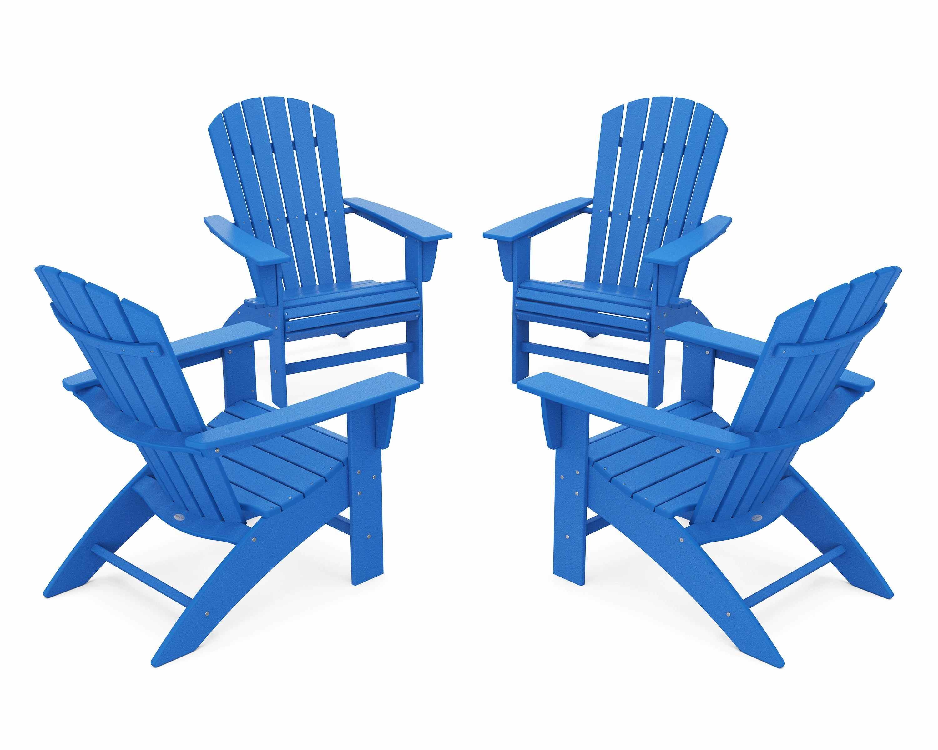 4-Piece Nautical Curveback Adirondack Chair Conversation Set