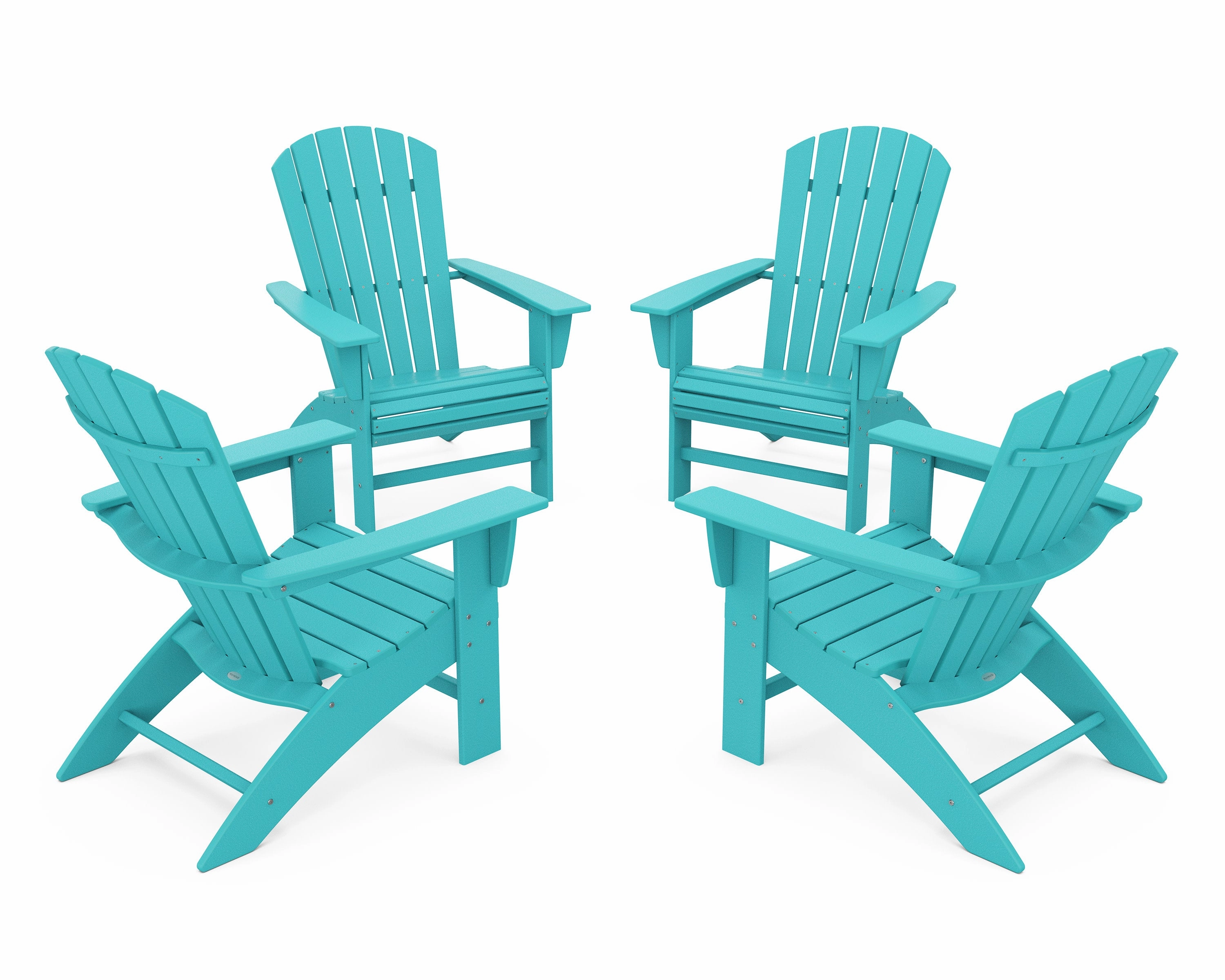 4-Piece Nautical Curveback Adirondack Chair Conversation Set