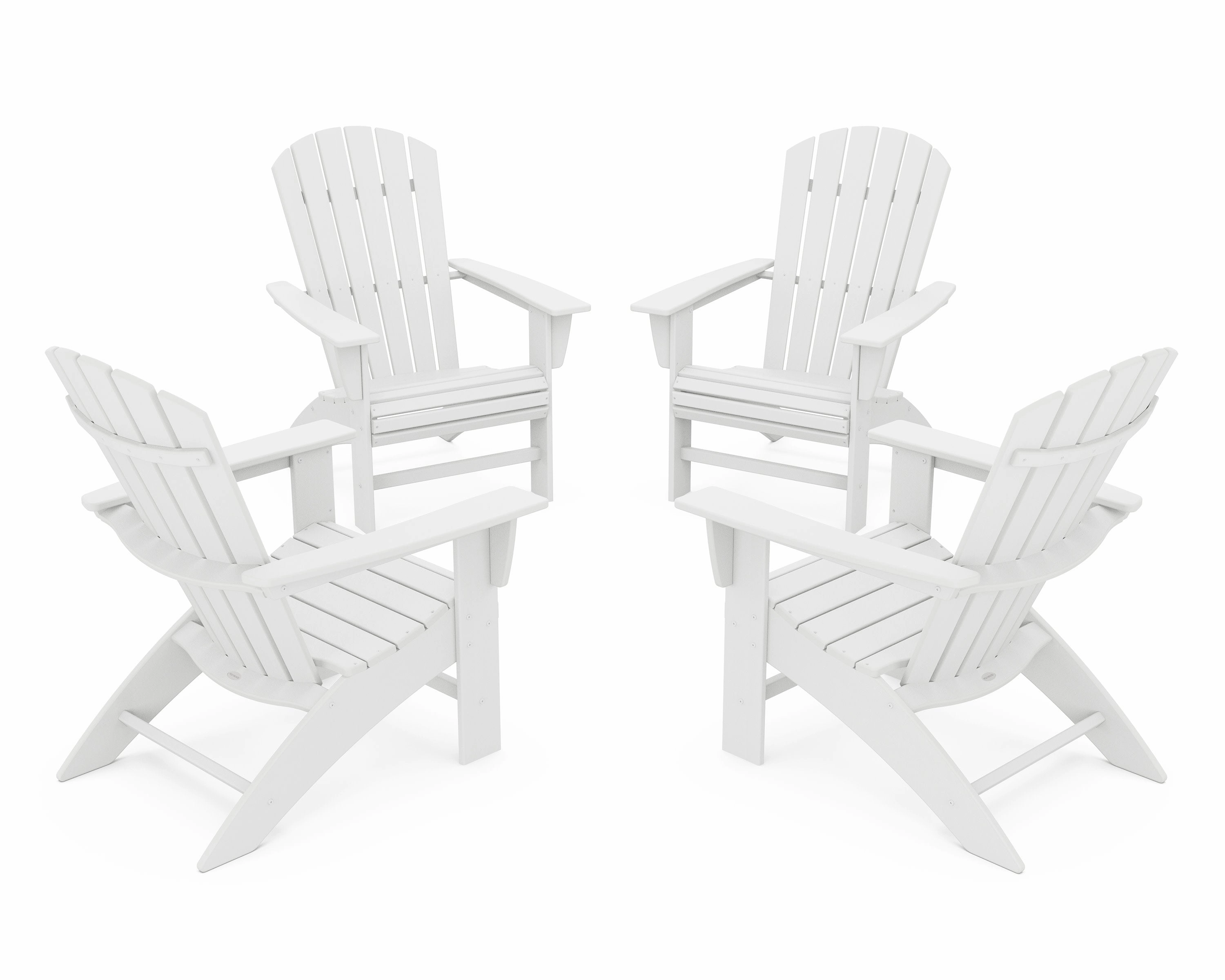 4-Piece Nautical Curveback Adirondack Chair Conversation Set