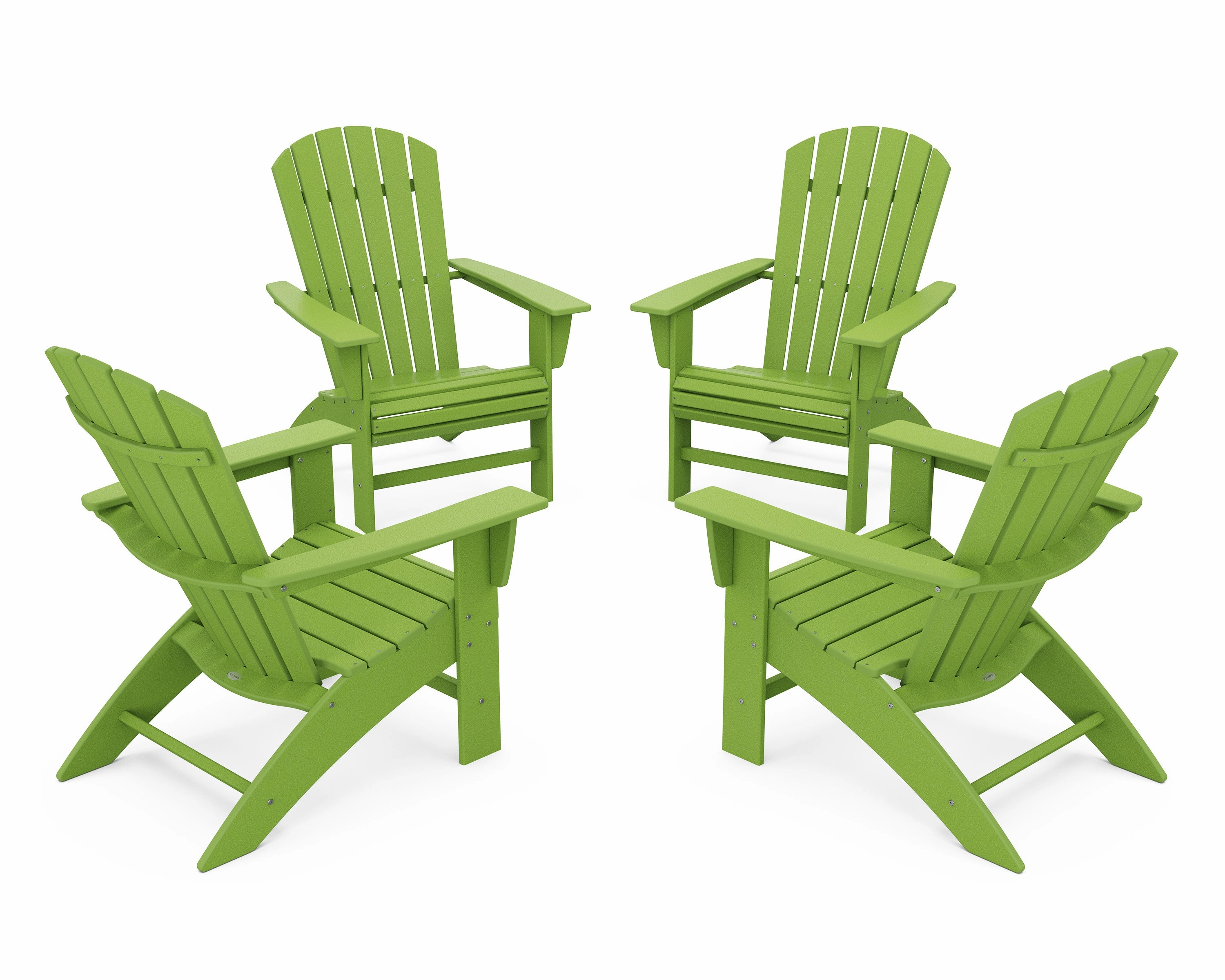 4-Piece Nautical Curveback Adirondack Chair Conversation Set