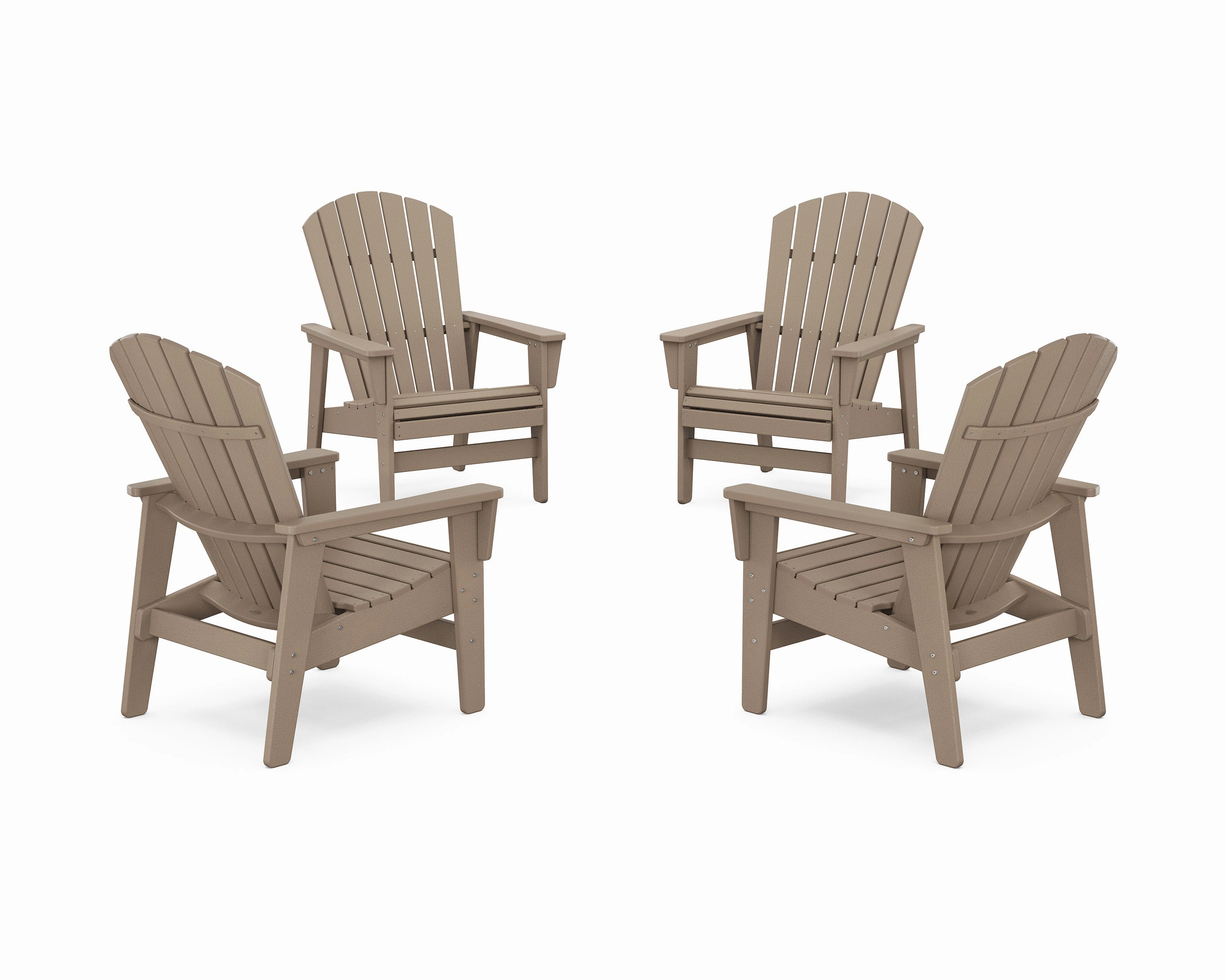 4-Piece Nautical Grand Upright Adirondack Chair Conversation Set