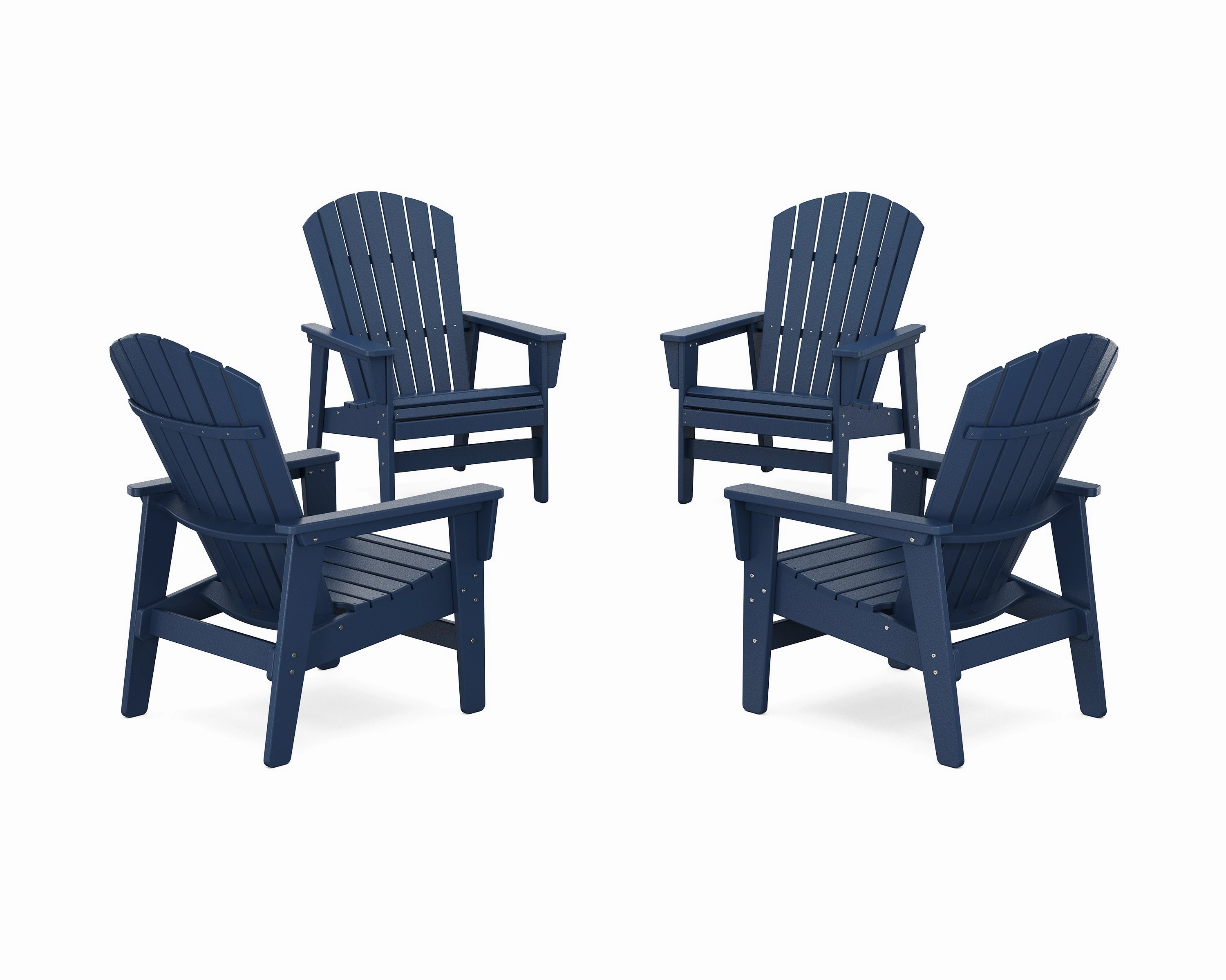 4-Piece Nautical Grand Upright Adirondack Chair Conversation Set