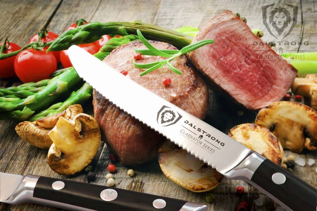4-Piece Serrated Steak Knife Set | Gladiator Series | NSF Certified | Dalstrong 