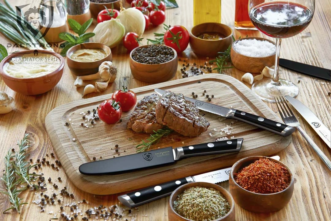 4-Piece Serrated Steak Knife Set | Gladiator Series | NSF Certified | Dalstrong 