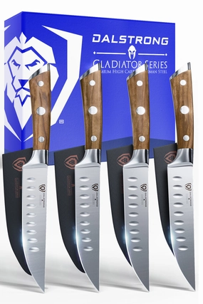 4-Piece Steak Knife Set 5" | Olive Wood Handle | Gladiator Series | Dalstrong  knife set,kitchen knives,cooking tools