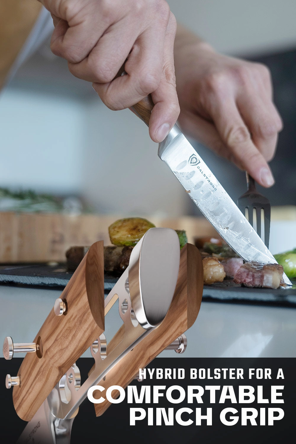 4-Piece Steak Knife Set 5" | Olive Wood Handle | Gladiator Series | Dalstrong 