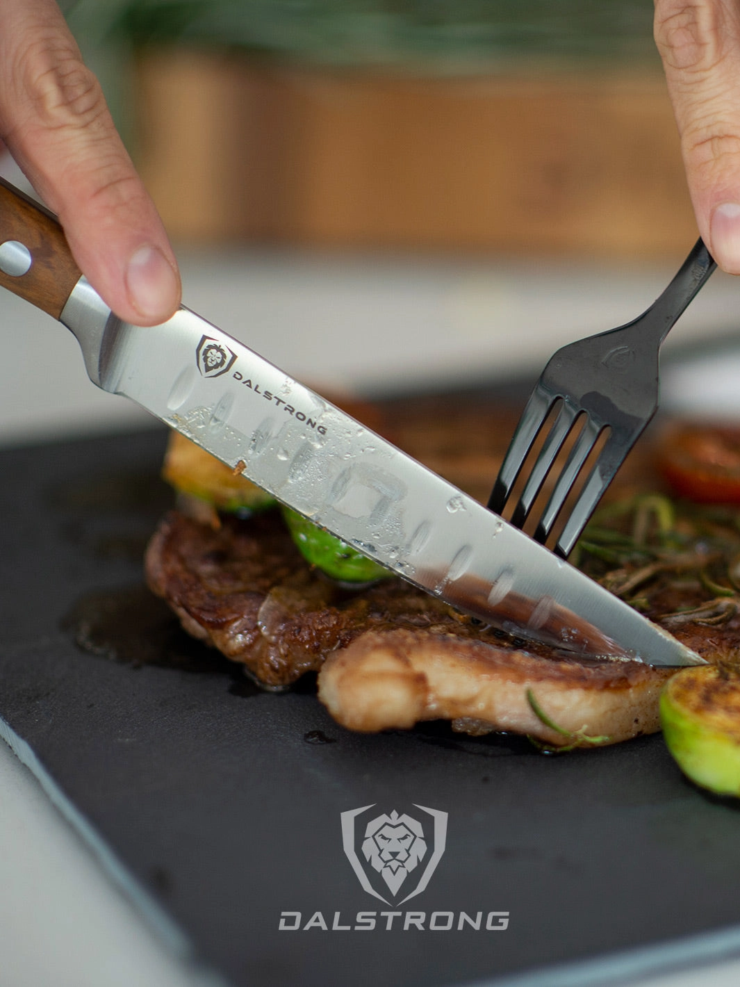 4-Piece Steak Knife Set 5" | Olive Wood Handle | Gladiator Series | Dalstrong 